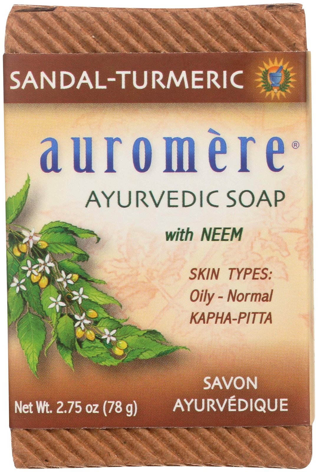 Auromere Ayurvedic Soap with Sandalwood Neem Turmeric Eco Friendly Vegan Clea…