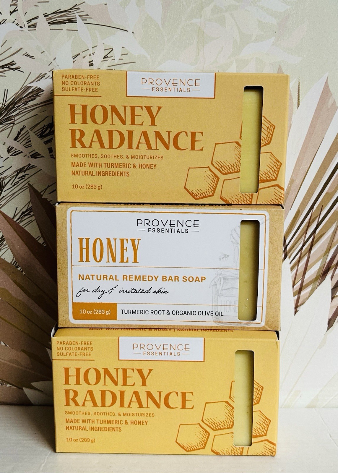 3-Pack Provence Essentials ~ Honey Bar Soap with Turmeric 10 oz Each