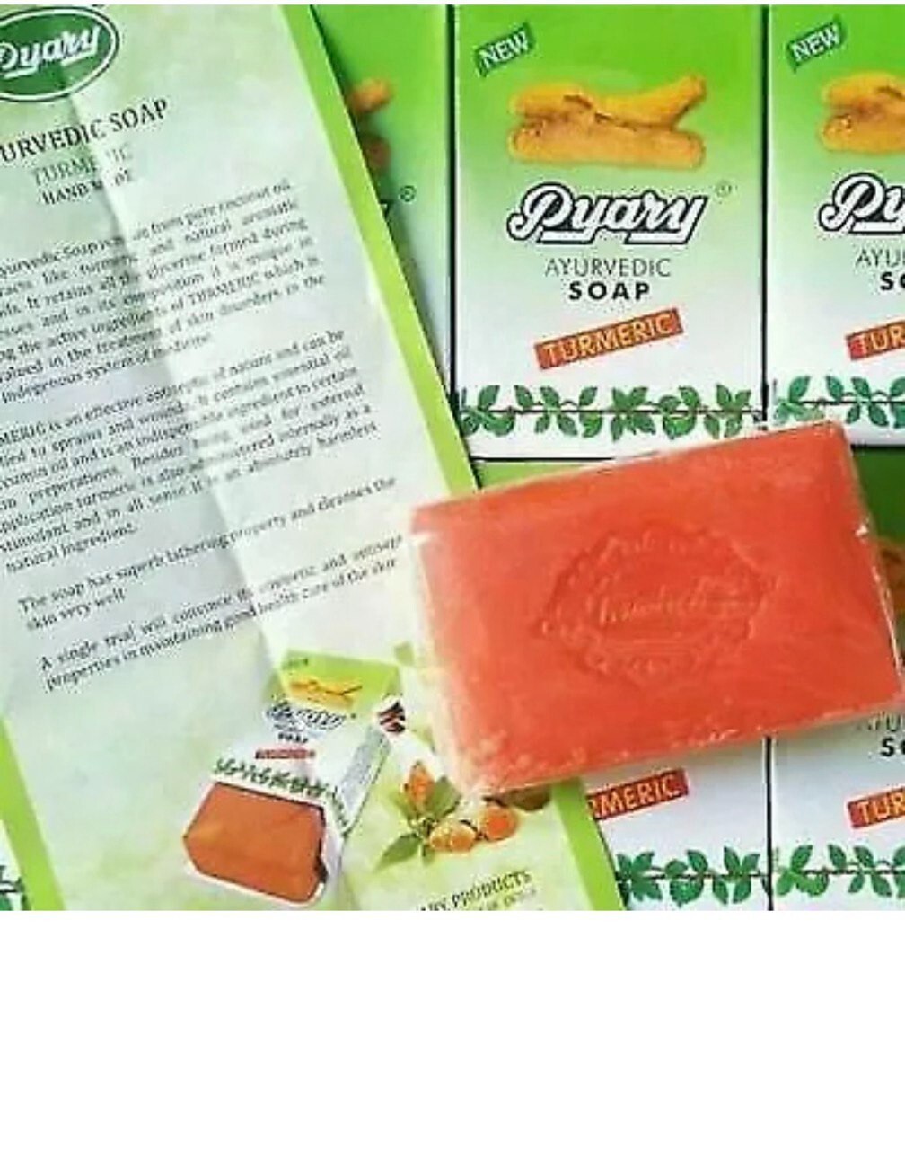 pyary ayurvedic soap {TURMERIC} natural vegetable source صابون كركم 75 gms