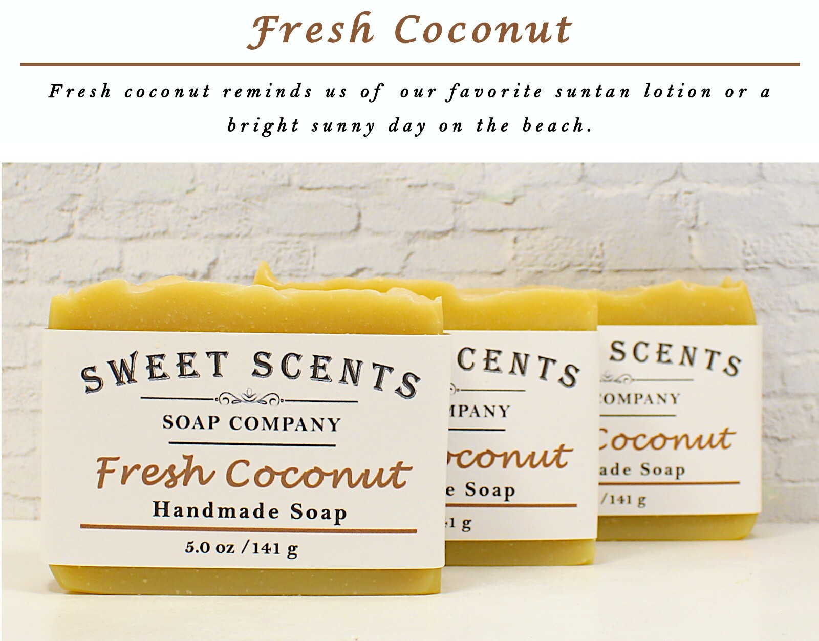 Fresh Coconut Soap – Handmade, Cold Process, Scented Soap