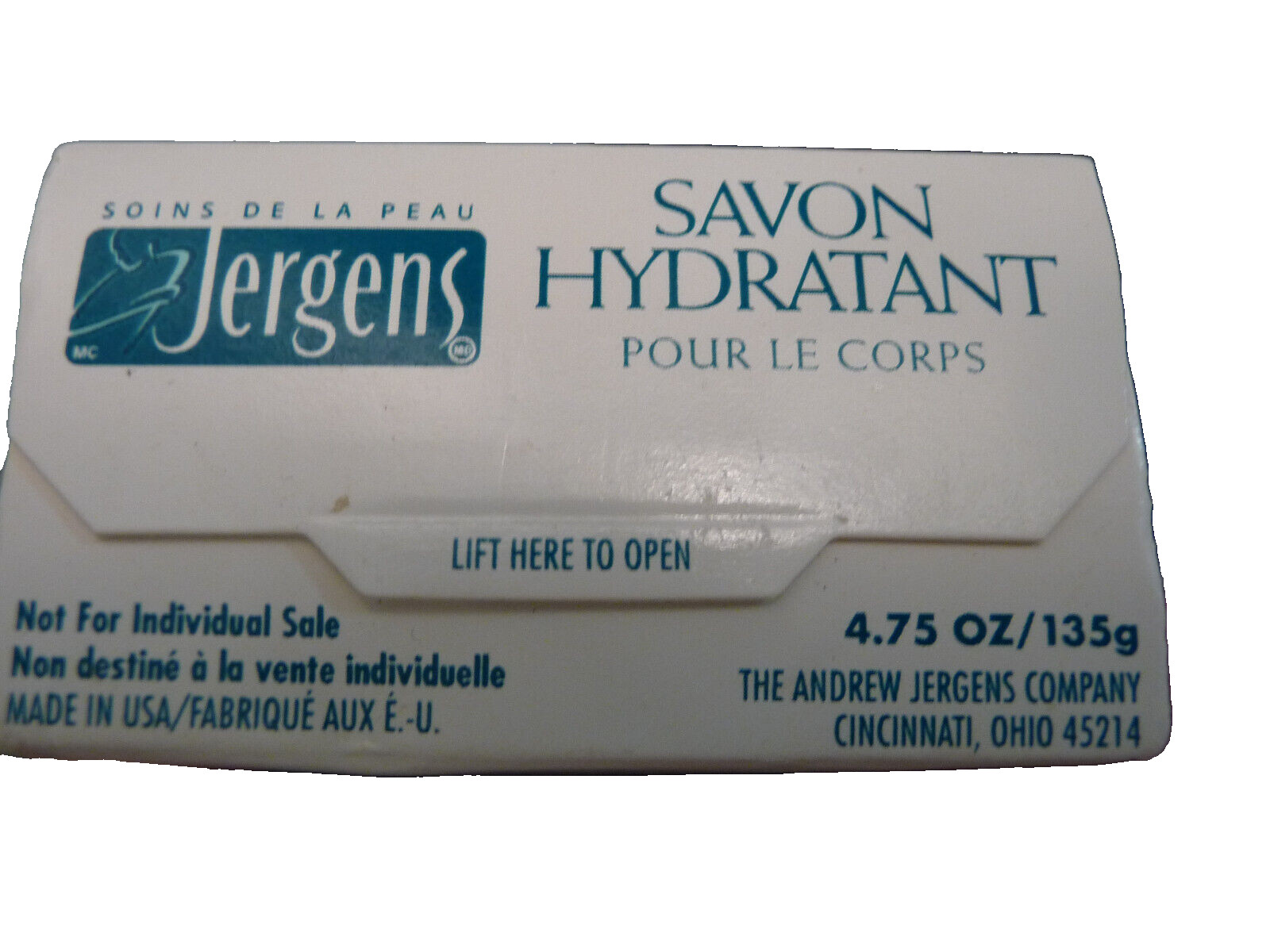 Jergens Moisturing Body Bar Soap NOS 4.75 oz HTF Vintage USA