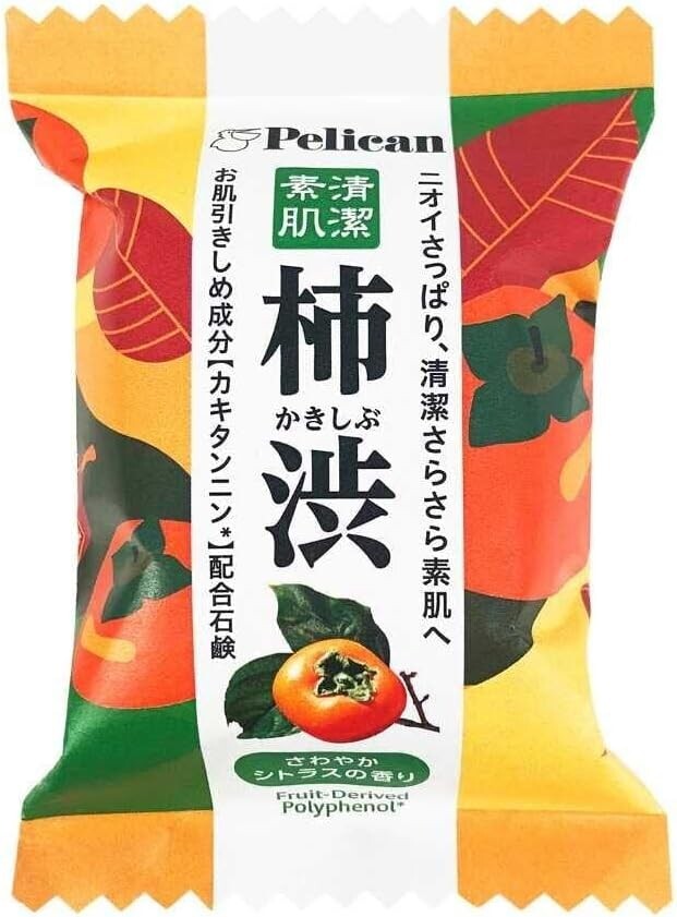3×[80g×2] Pelican PERSIMMON ASTRINGENT FAMILY SOAP Body Odor Care Made in Japan