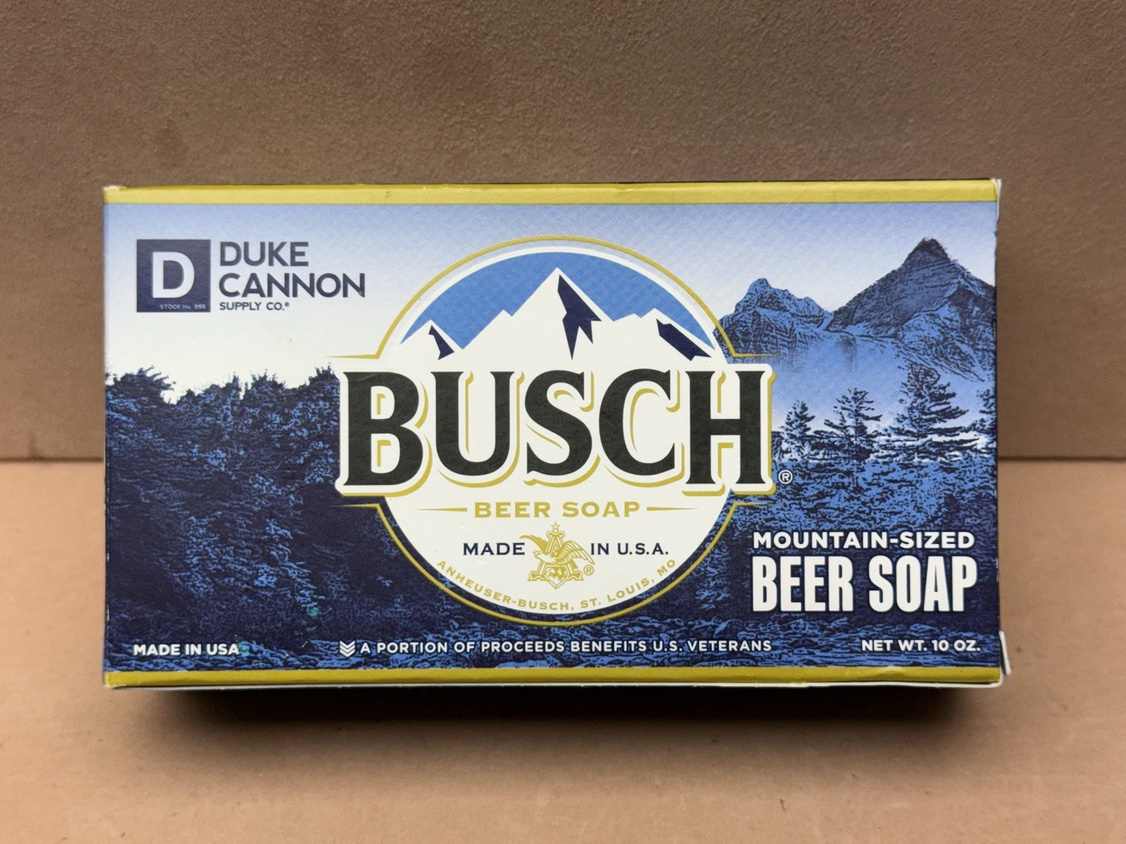 Duke Cannon Busch Beer Mountain Sized 10oz Bar Soap Made in USA Sandalwood Scent