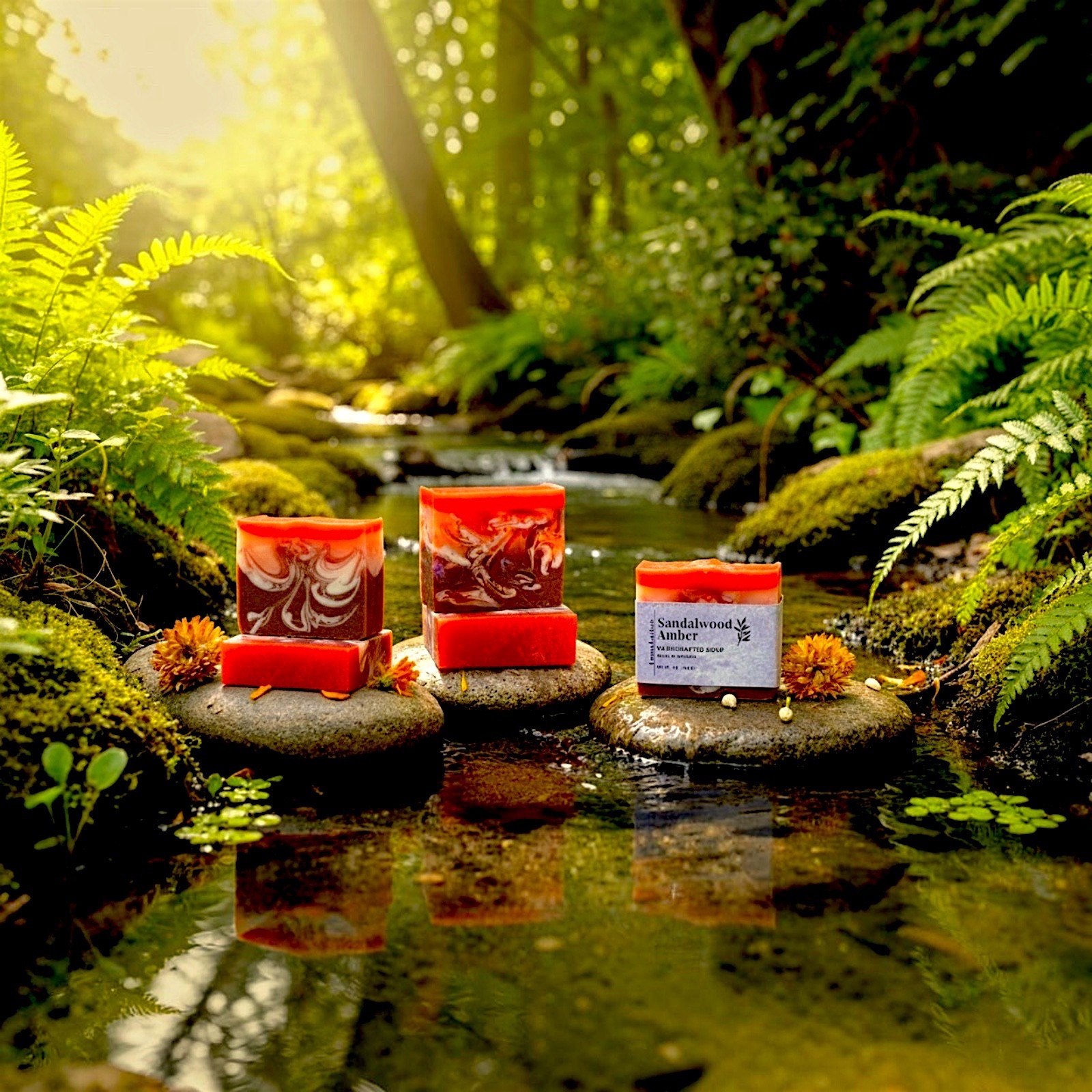 LumaLather Sandalwood Amber Handmade Soap Bar – Luxury Moisturizing Bath Soap