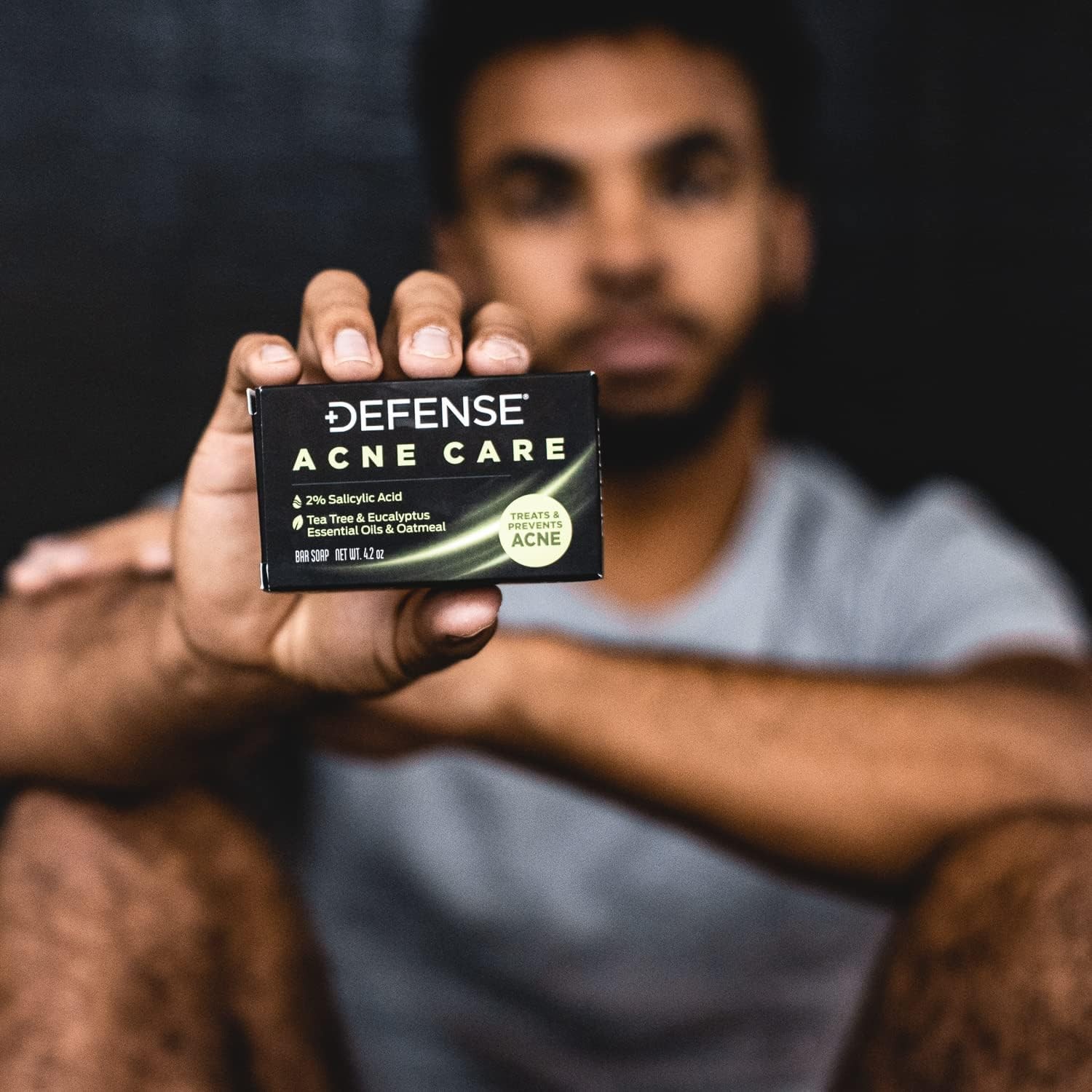 Defense Acne Care Bar Soap 4.2oz | contains 2% Salicylic Acid, Tea Tree & Euc…