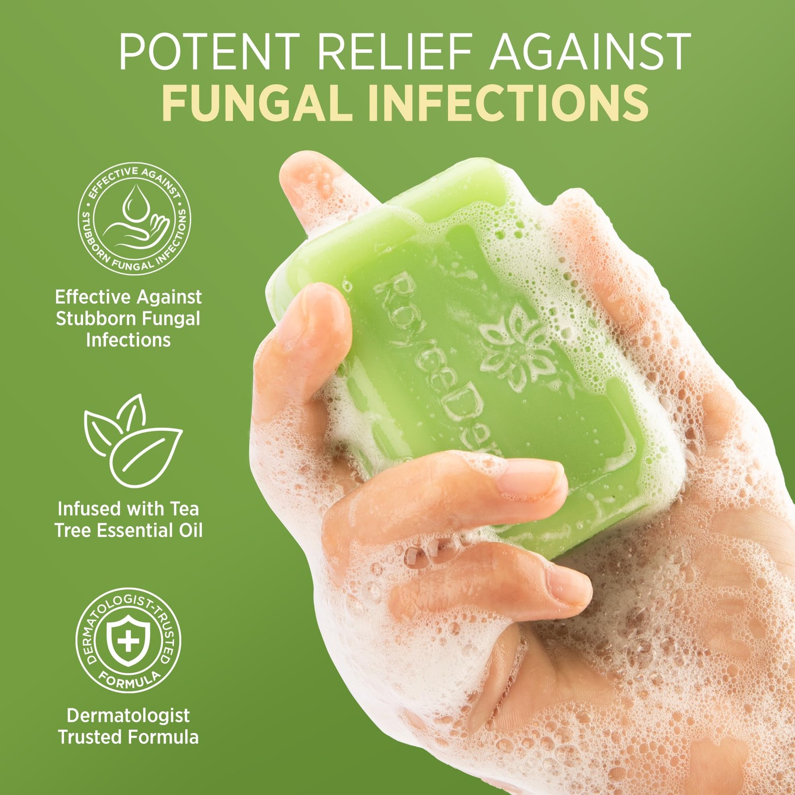 Roycederm Antifungal Bar Soap – Tea tree Oil Soap – Athletes Foot Treatment for