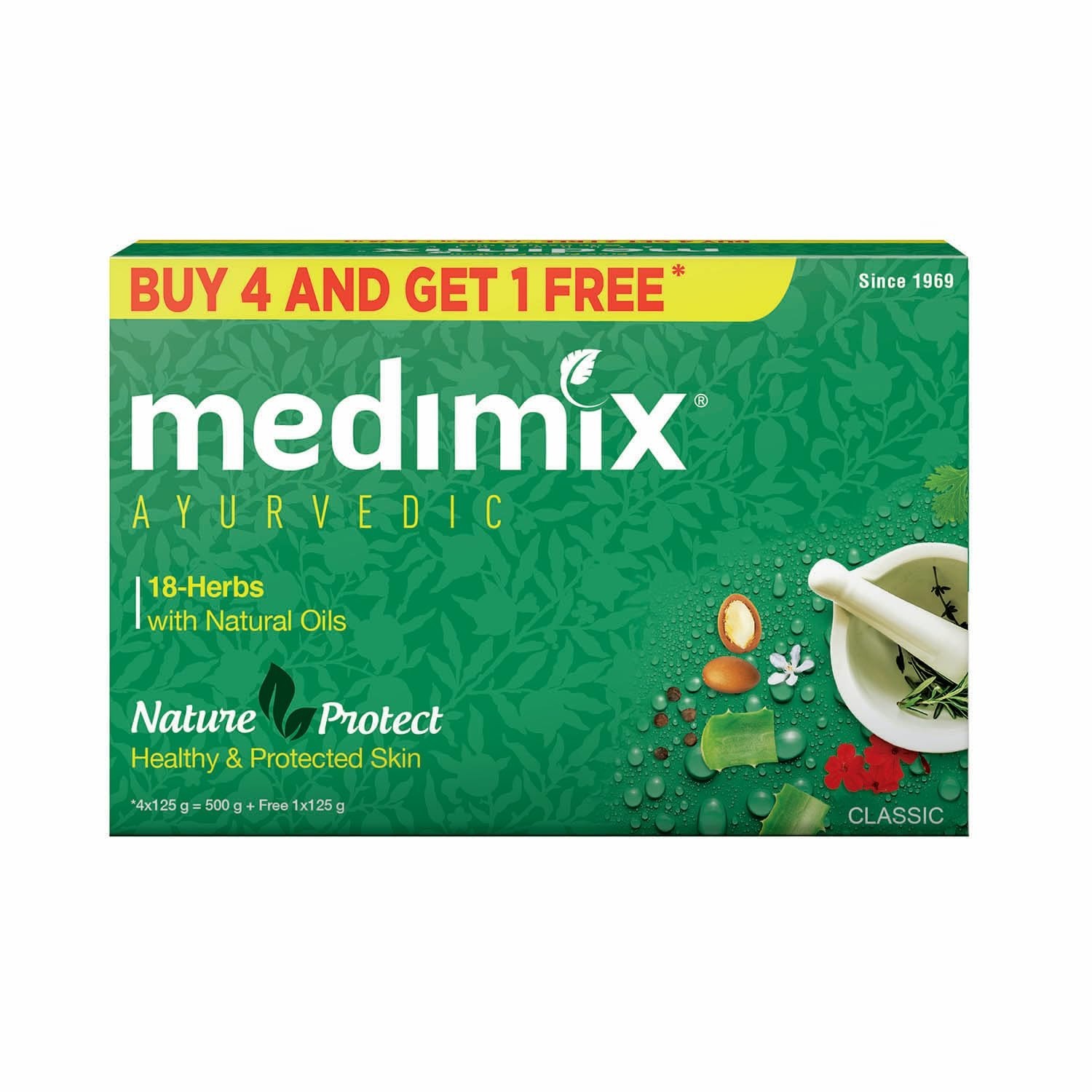 Medimix Classic 18 Herbs Soap 125g Buy 4 Get 1 Free Ayurvedic Herbal Skin Bar