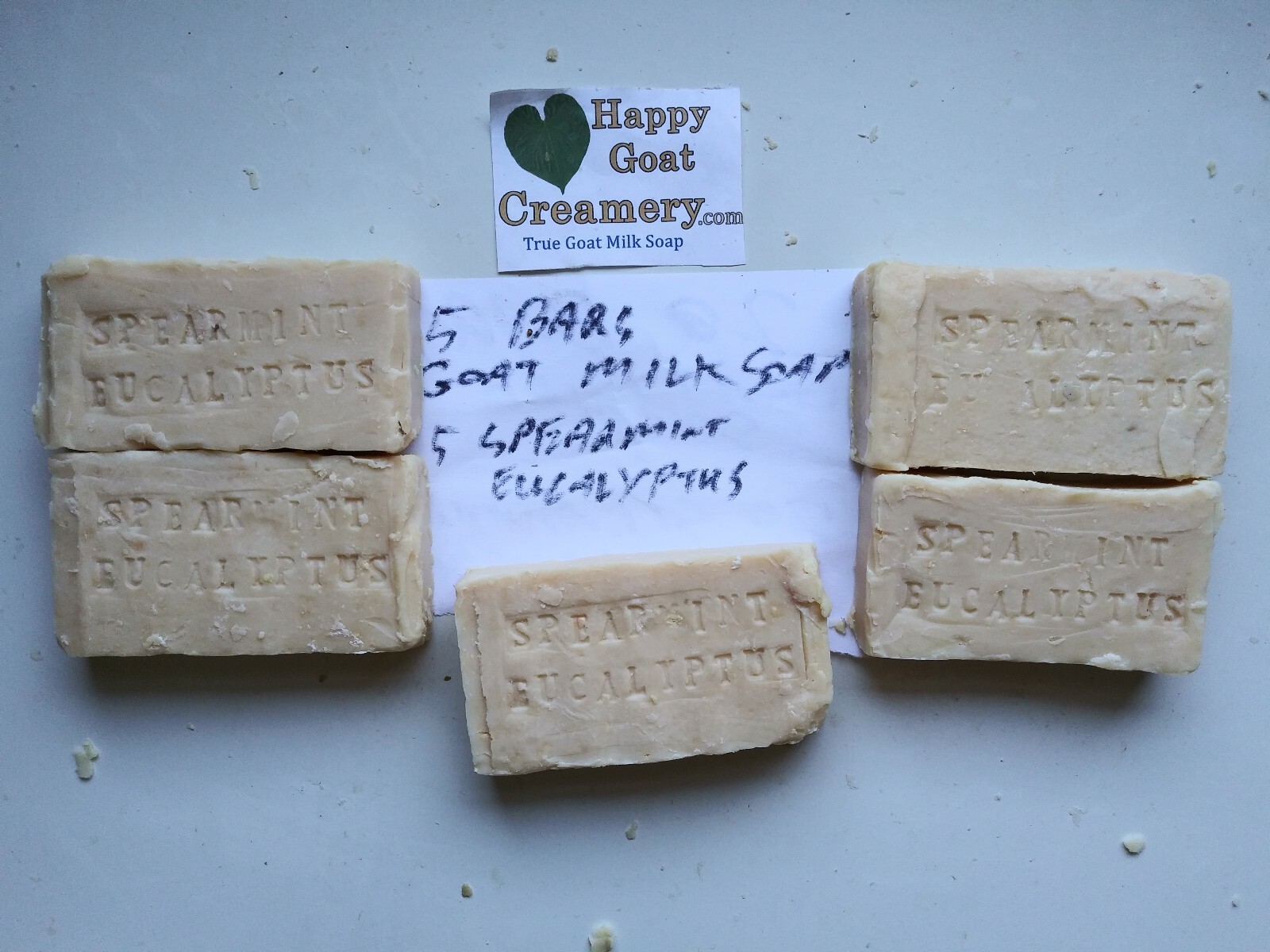 SPEARMINT & EUCALYPTUS GOAT MILK SOAP HAPPY GOAT CREAMERY PURE ESSENTIAL OIL