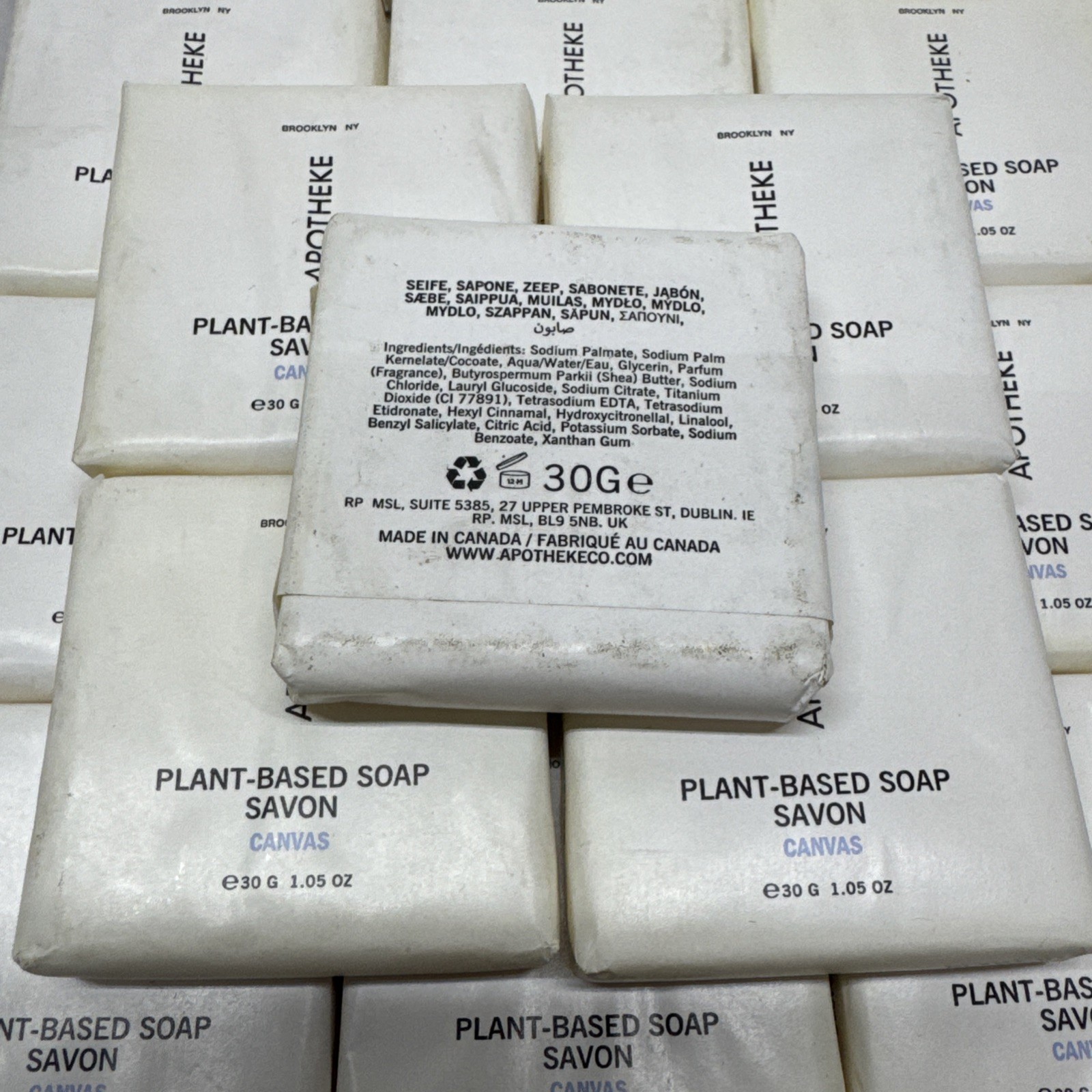 20 Apotheke Plant Based Soap Savon Canvas Travel Size Hospitality 1.05 oz each