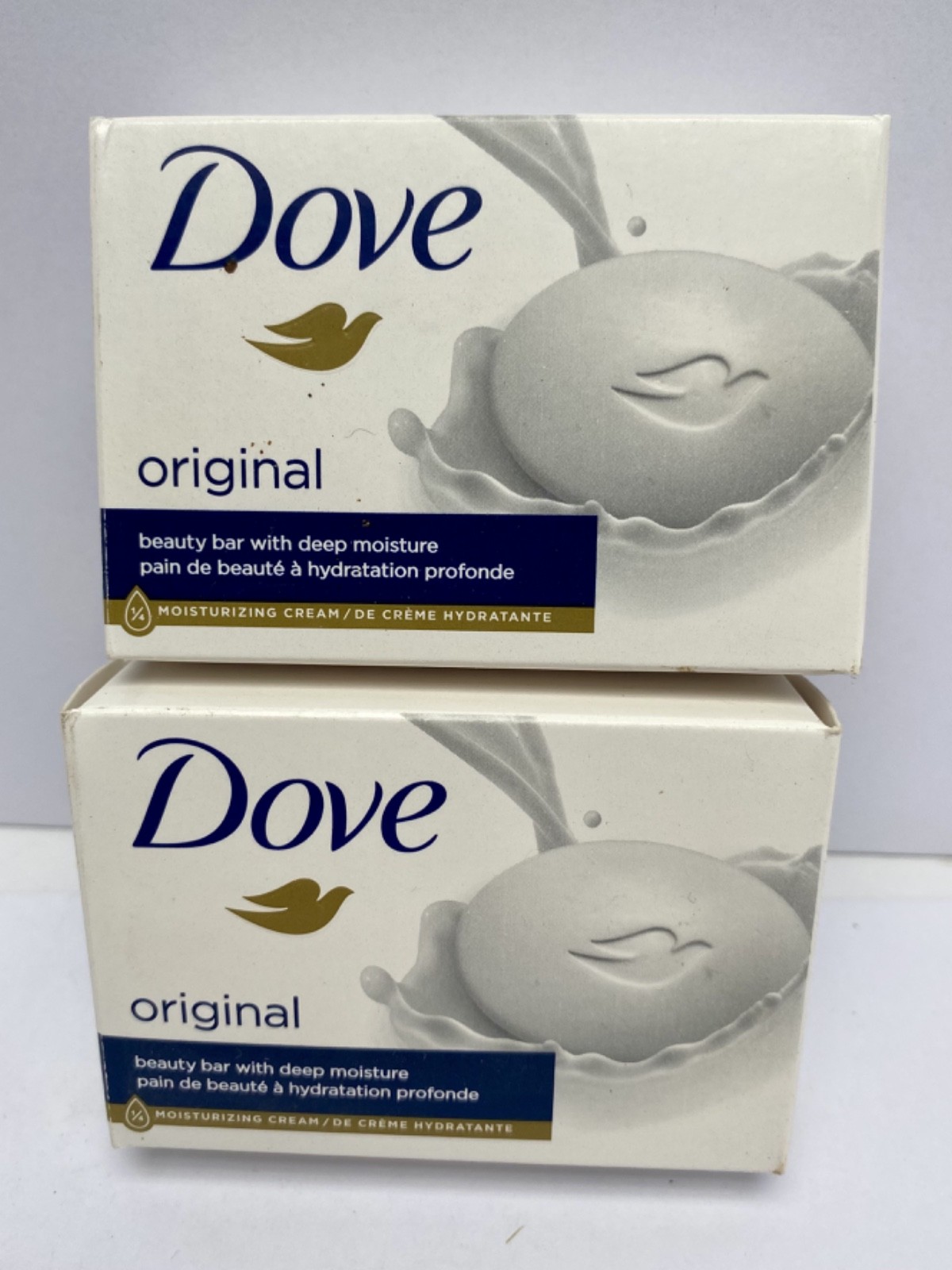 Lot Of Two DOVE White Bar Soap With Moisturizing Cream 3.75 oz 2 New Bars