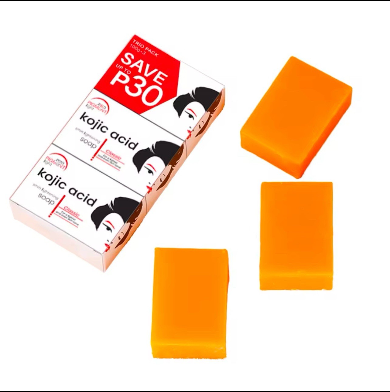 Kojic Acid Soap Skin Brightening Dark Spot Remover Acne Scars Face Body Glow