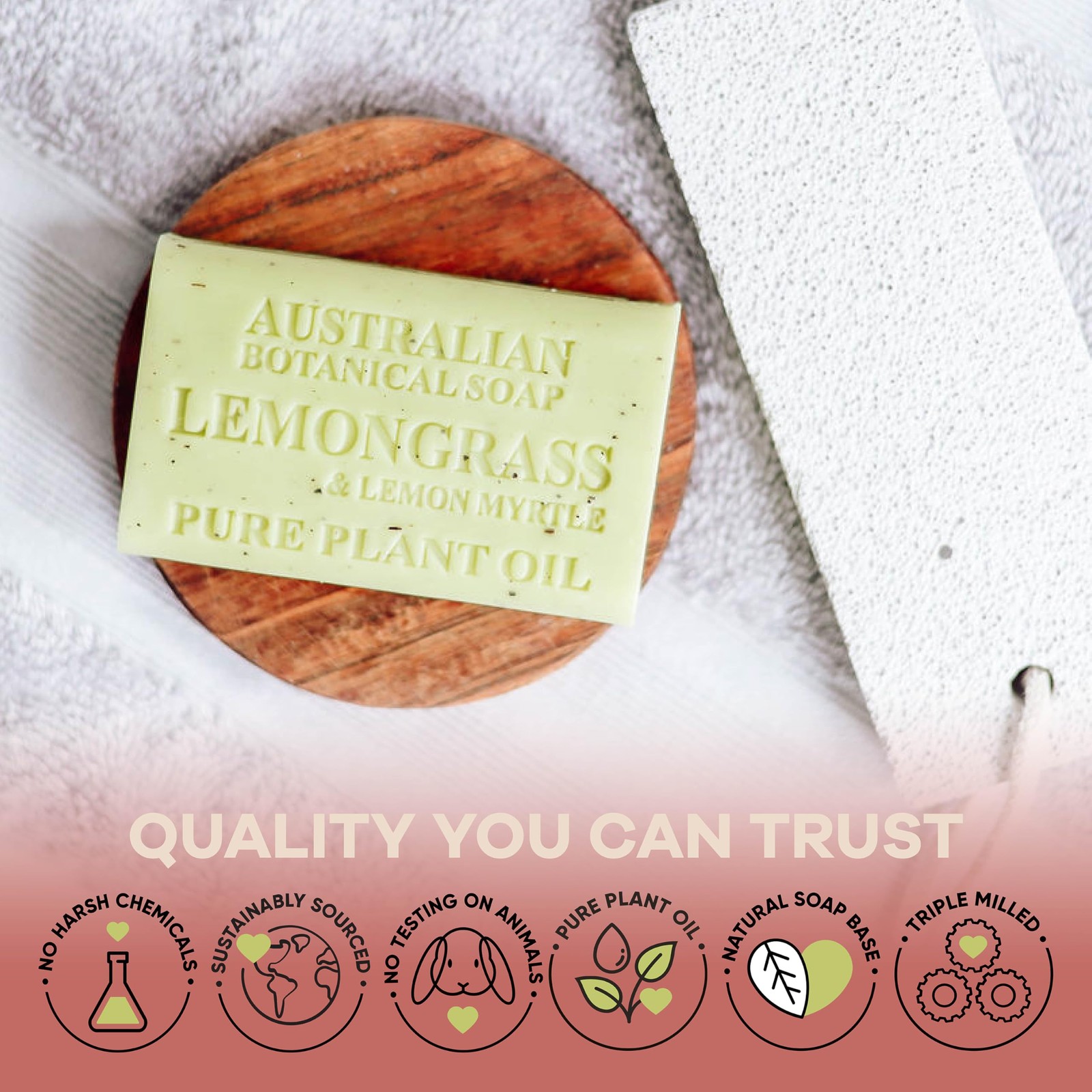 Australian Botanical Soap, 6.6 OZ, Lemongrass and Lemon Ounce (Pack of 8)