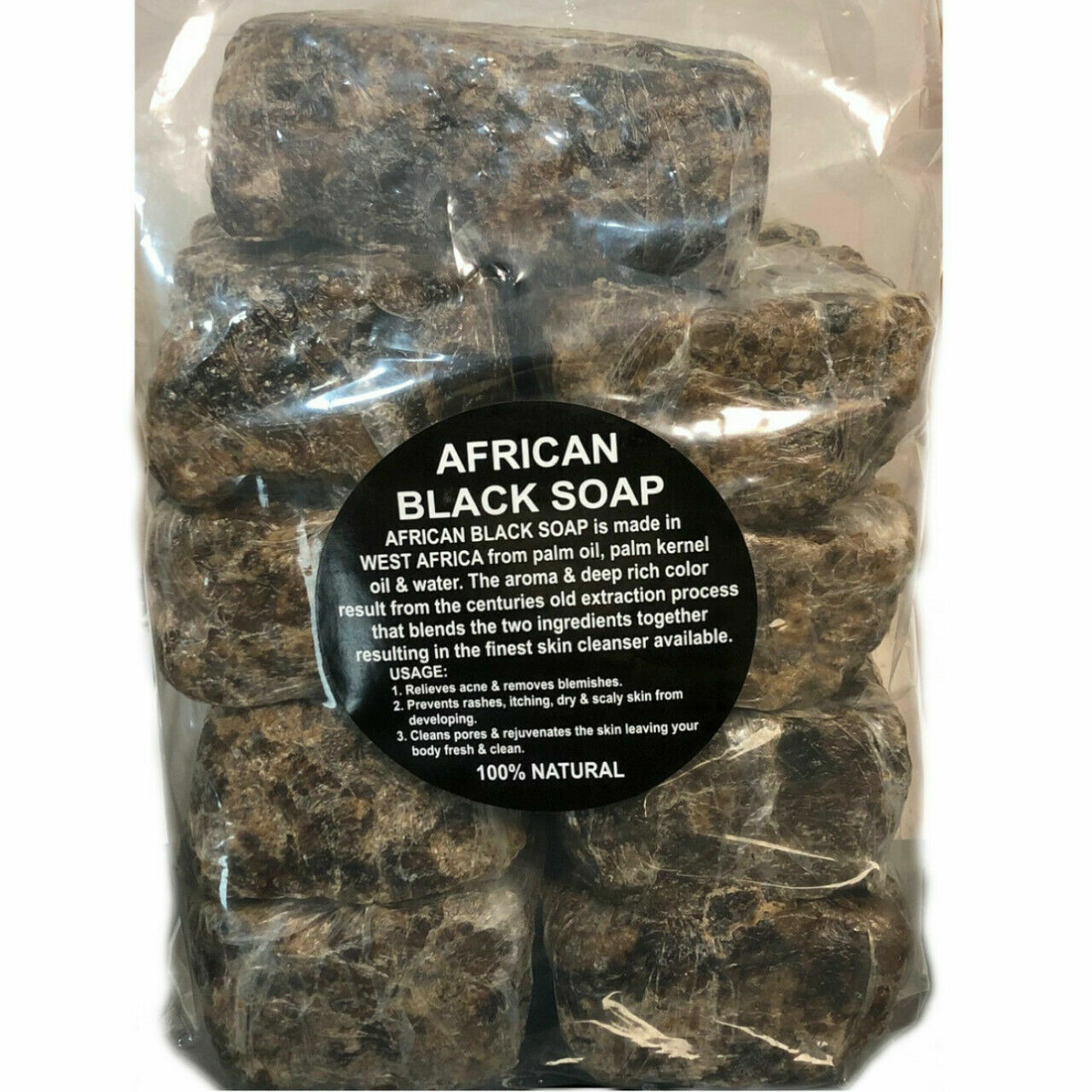 10 LB – Raw African Black Soap PREMIUM QUALITY Organic Unrefined 100% Pure Ghana
