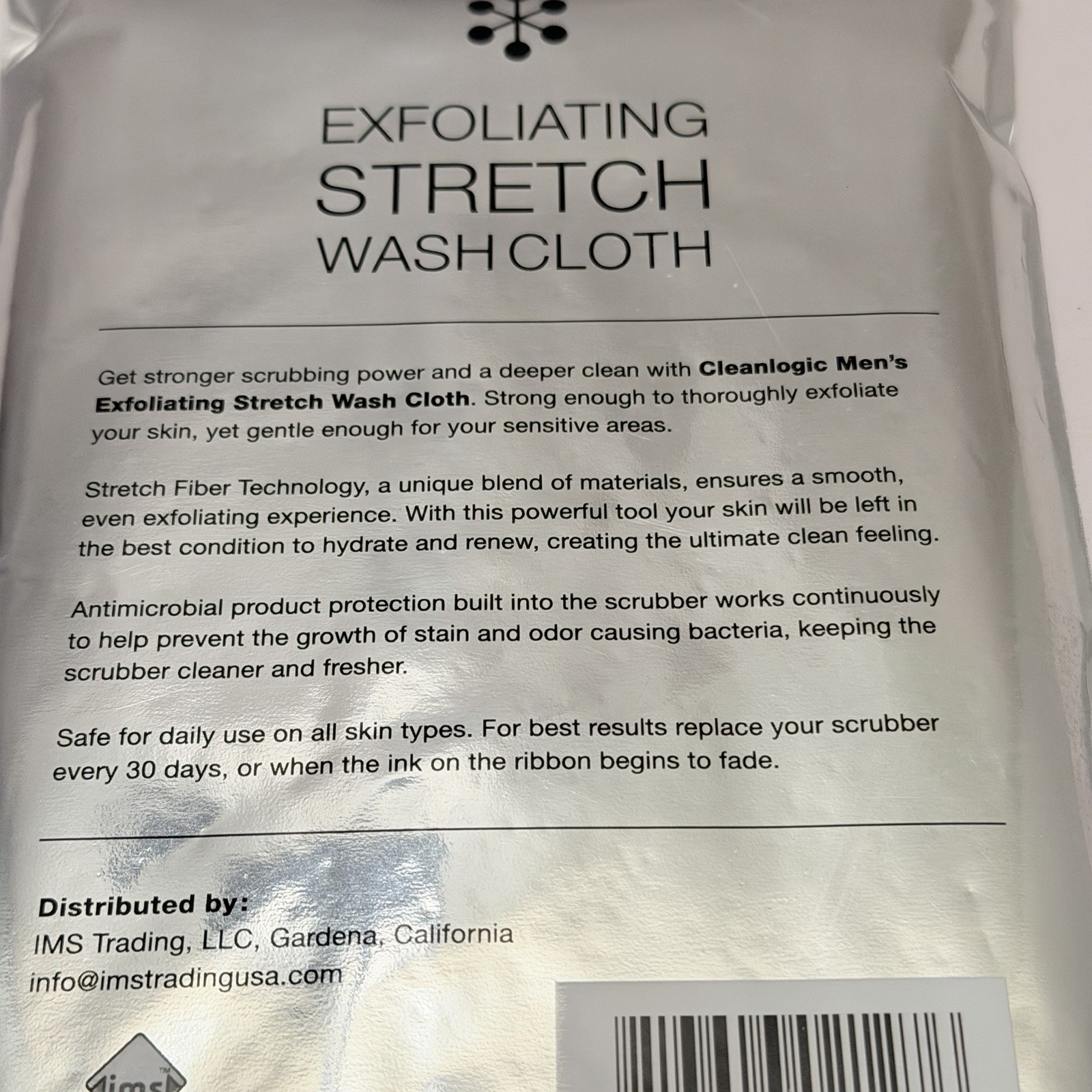 Clean Logic Detox Charcoal Purifying Stretch Wash Cloth Gray 1 Count Spa Shower