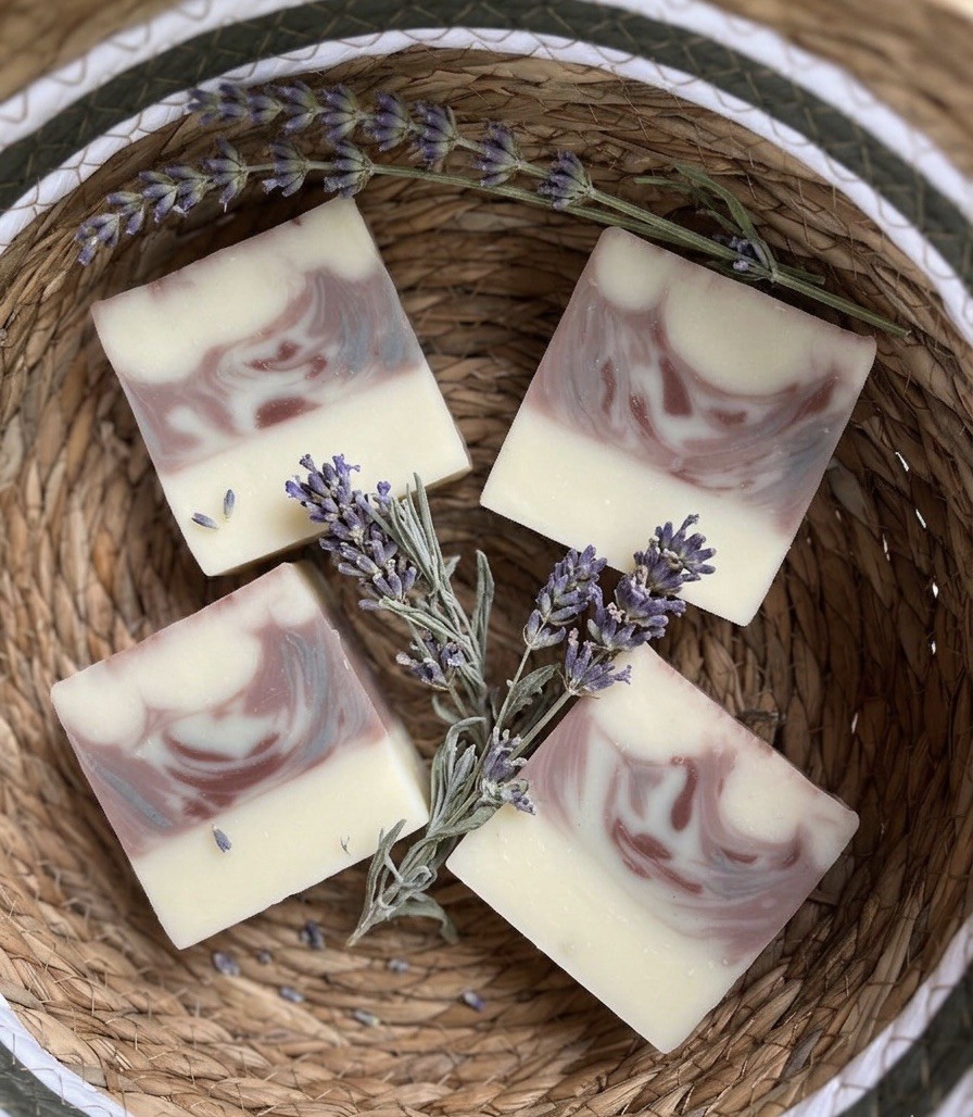Sea Petals Handmade Soap, Lavender, Geranium, Ylang Ylang, Frankincense Blend