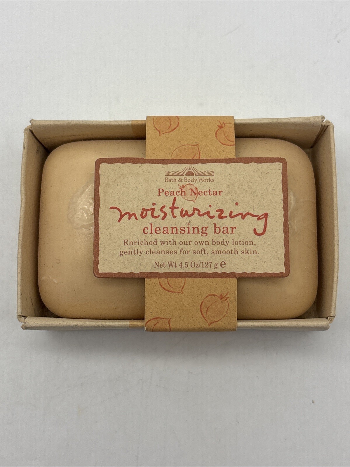 Bath & Body Works Peach Nectar Moisturizing Cleansing Bar Soap Sealed 4.5oz Disc