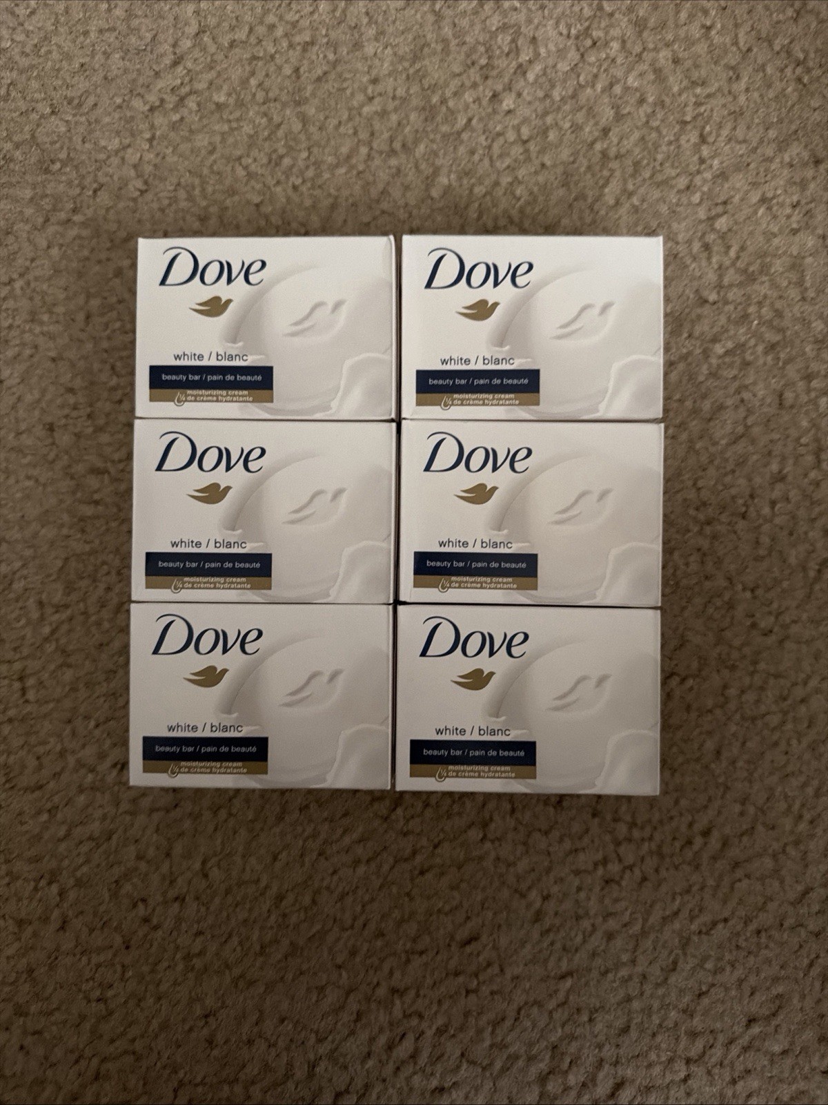 Dove Original Beauty Bar 3.75Oz Lot of 6 Soap Bars.