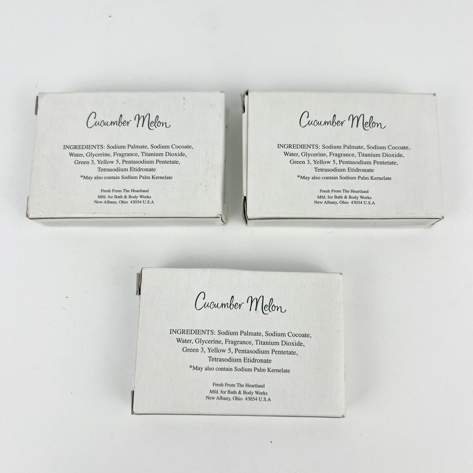 Bath & Body Works Cucumber Melon Cleansing Soap Bar Lot Of 3 Travel Size 1.5 oz