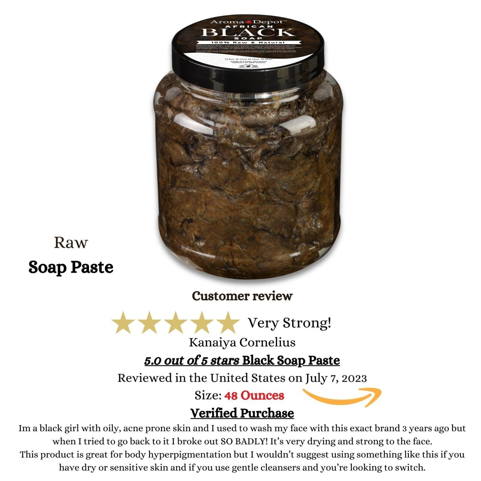Raw African Black Soap Paste 2 lb. Natural 100% Pure Unrefined Face Body Hair