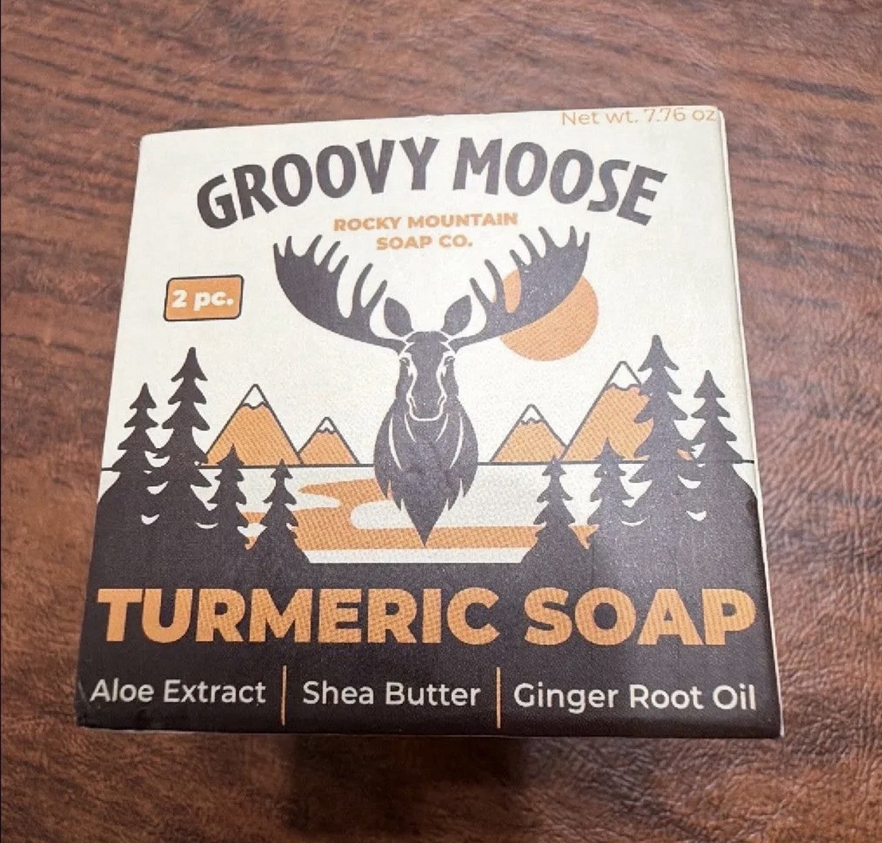 Rocky Mountain Groovy Moose Turmeric Soap 2 Bars 7.75 oz New