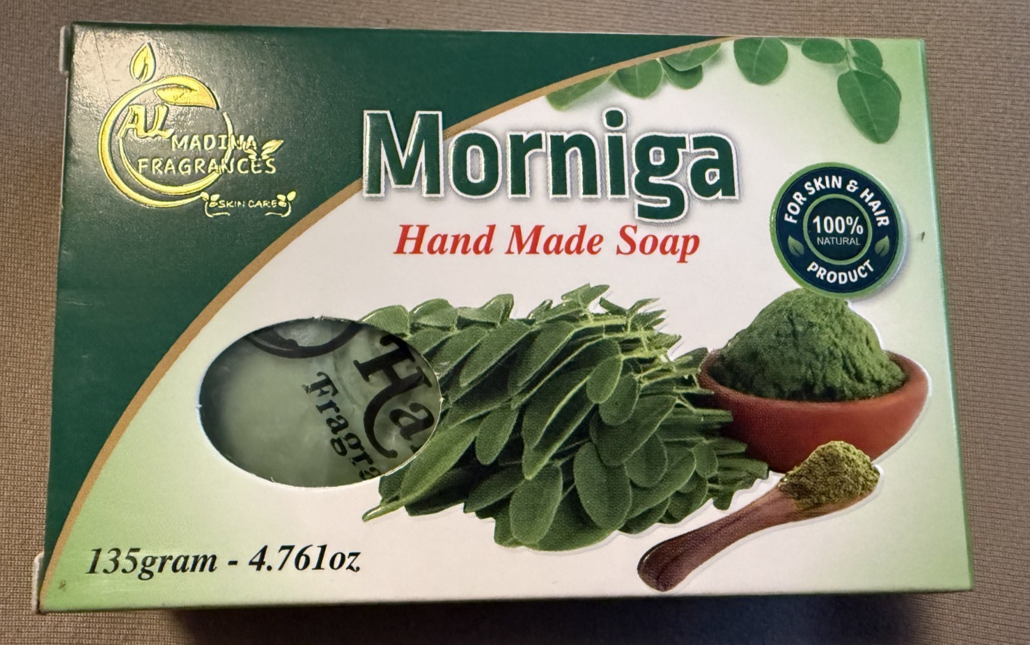 Moringa Soap, 100% Natural and Handmade Soap 4.76oz