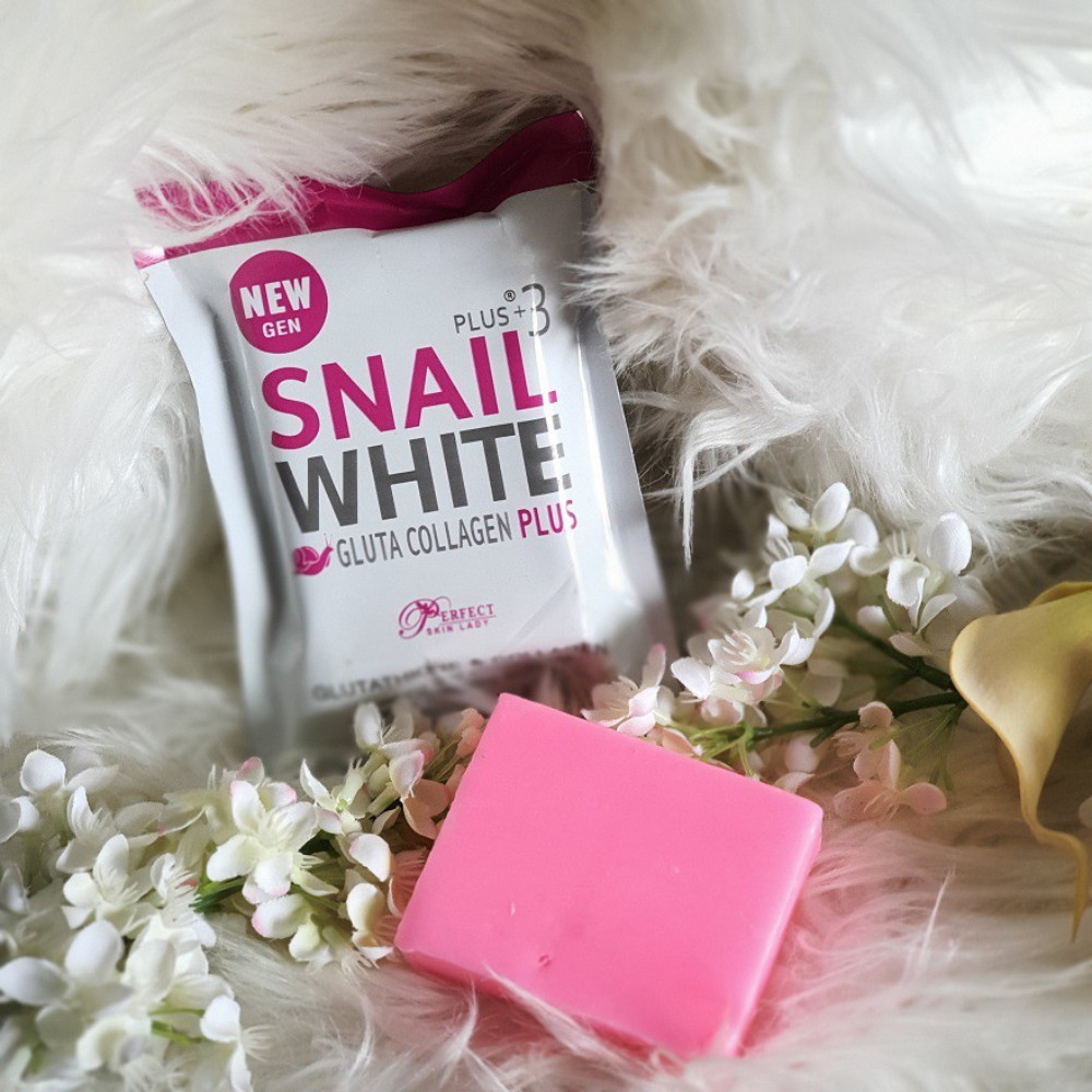 NEW SNAIL WHITE SOAP 80 G. X 6 GLUTATHIONE X 10 WHITENING REDUCE ACNE ANTI AGING