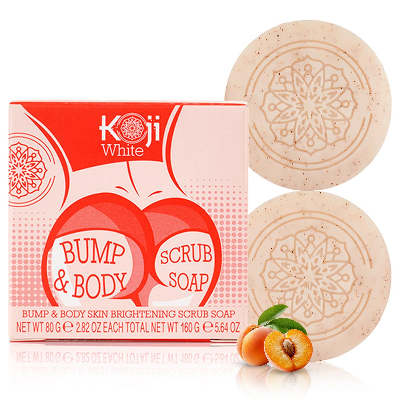 Koji White Kojic Acid Bump Eraser Body Scrub Soap for Exfoliation Butt, Elbow, U