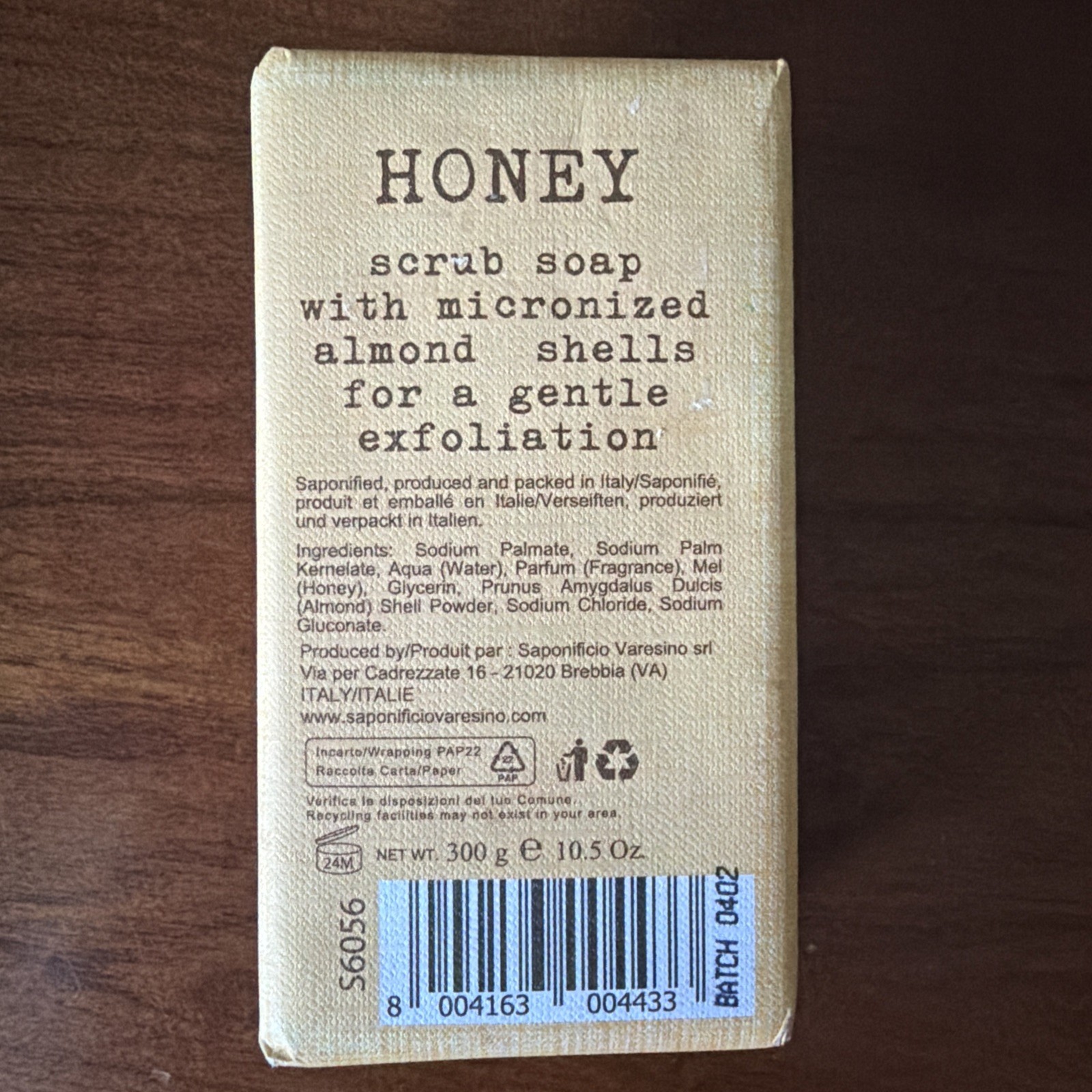 SAPONE ARTIGIANALE ITALIANO Honey Scrub Soap (10.5oz) – NEW