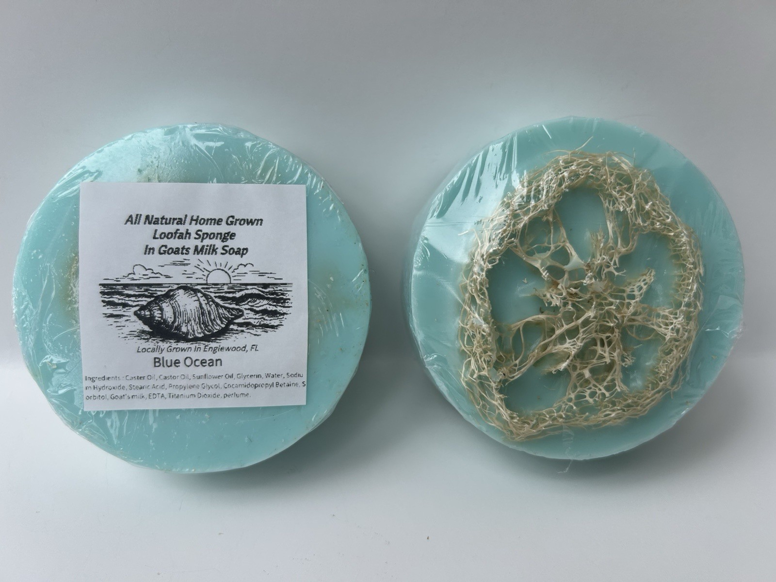 Hand crafted Home Grown Natural Loofah In Oatmeal Soap Ocean Breeze Scent Soap