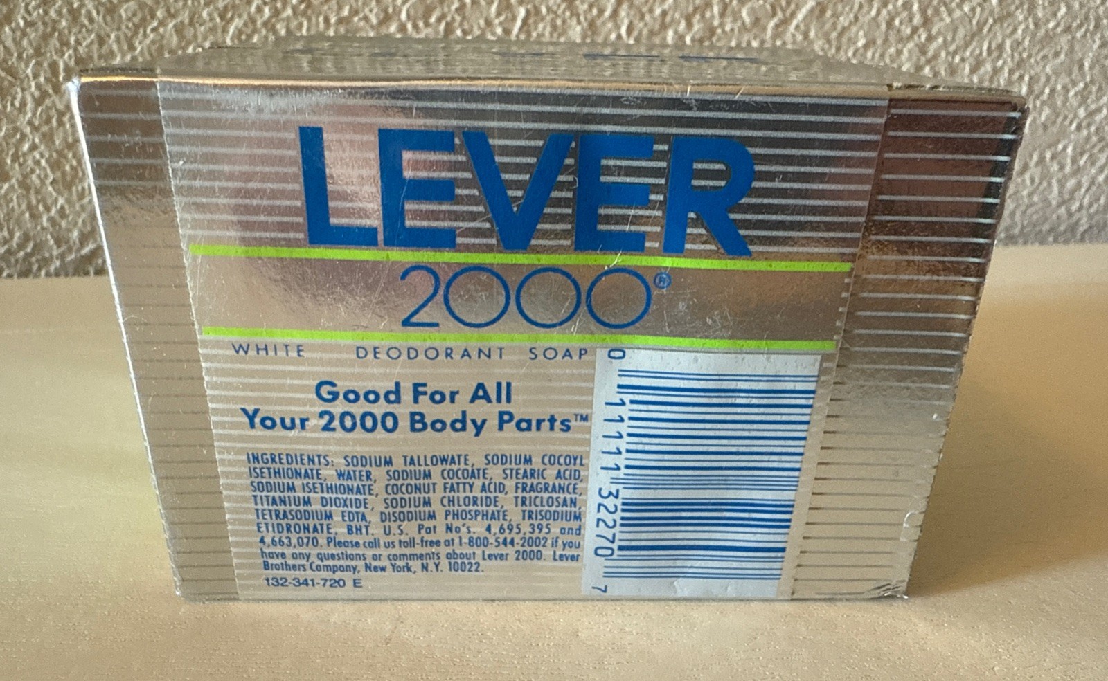 Vintage LEVER 2000 2 Bar Pack White 5oz Bath Size Deodorant Soap Silver Box