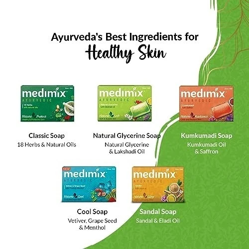 Medimix Ayurvedic Skinfit Soap 125g Herbal Bath Bar Vegan Paraben Free 5Pc