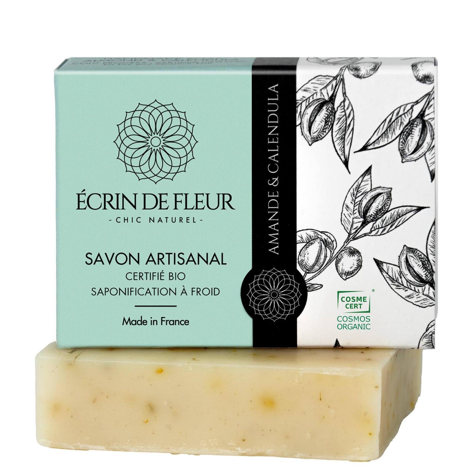 ÉCRIN DE FLEUR – Almond & Calendula Soap Bar, French 3.2 Ounce (Pack of 1)