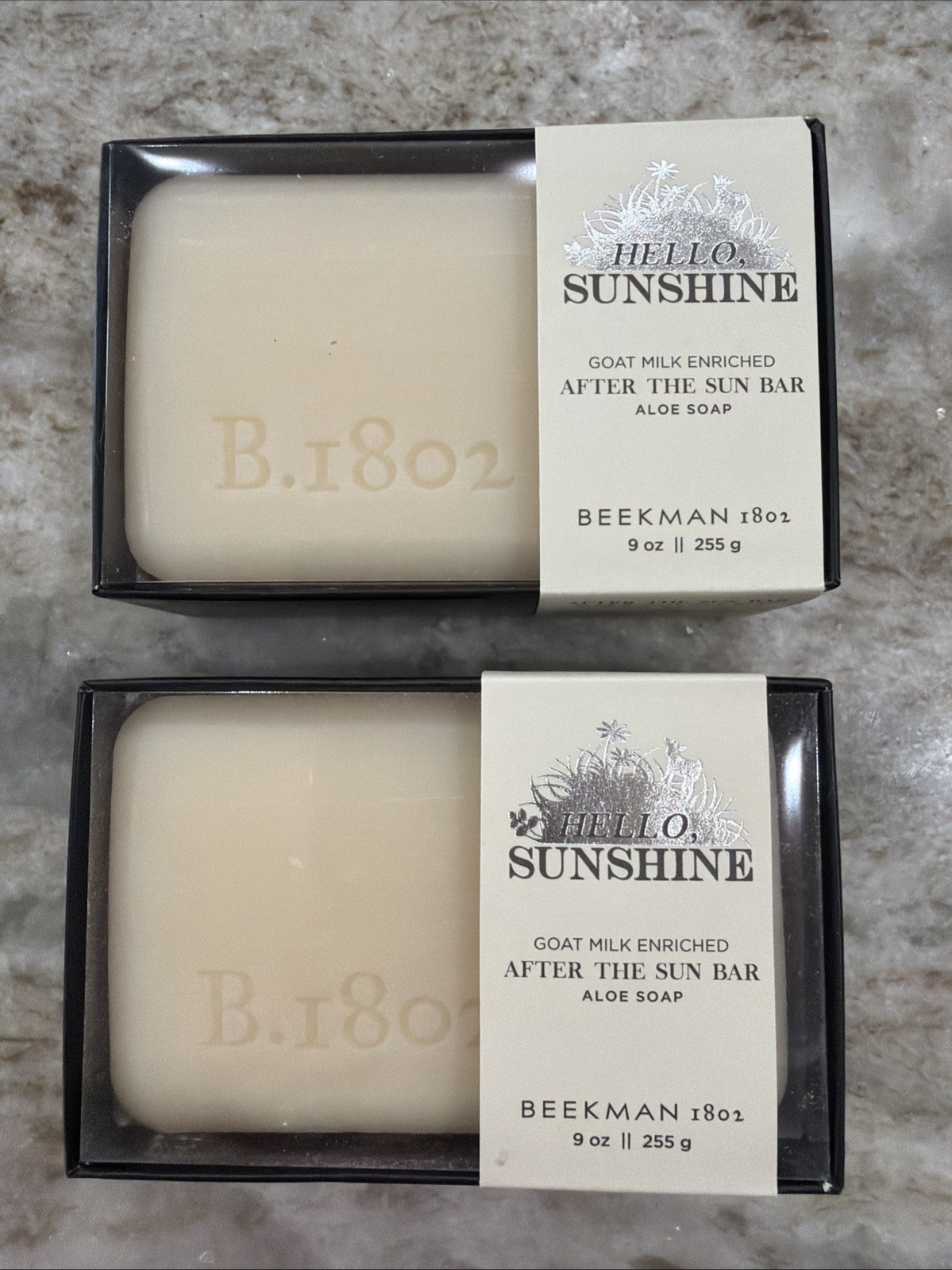 2x Beekman 1802 Hello Sunshine After the Sun Aloe & Goat Milk Soap Bar 9 oz NEW