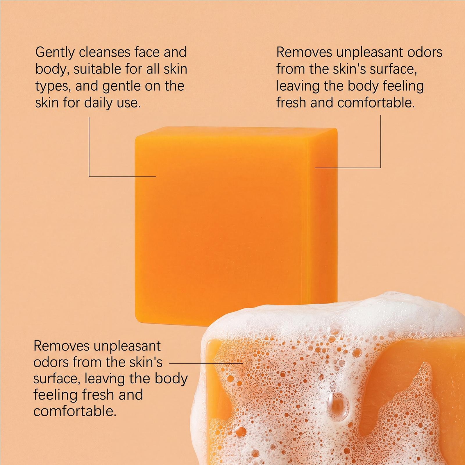 Persimmon Soap Bar, Natural Refreshing Cleansing Soap 100g