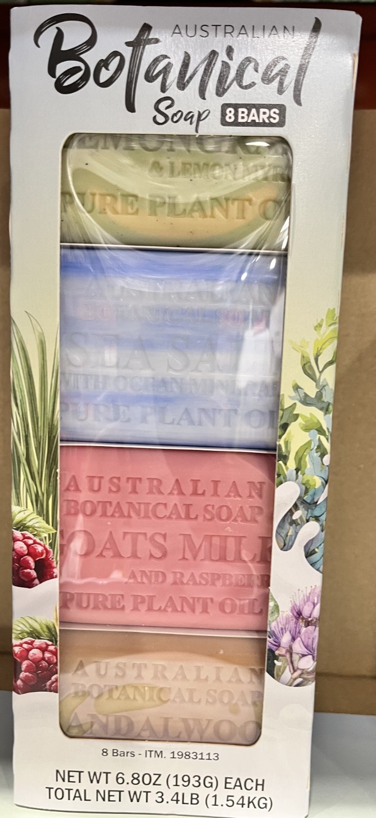 Australian Botanical Goat Milk Bar Soap, 6.8 oz, 8-pack