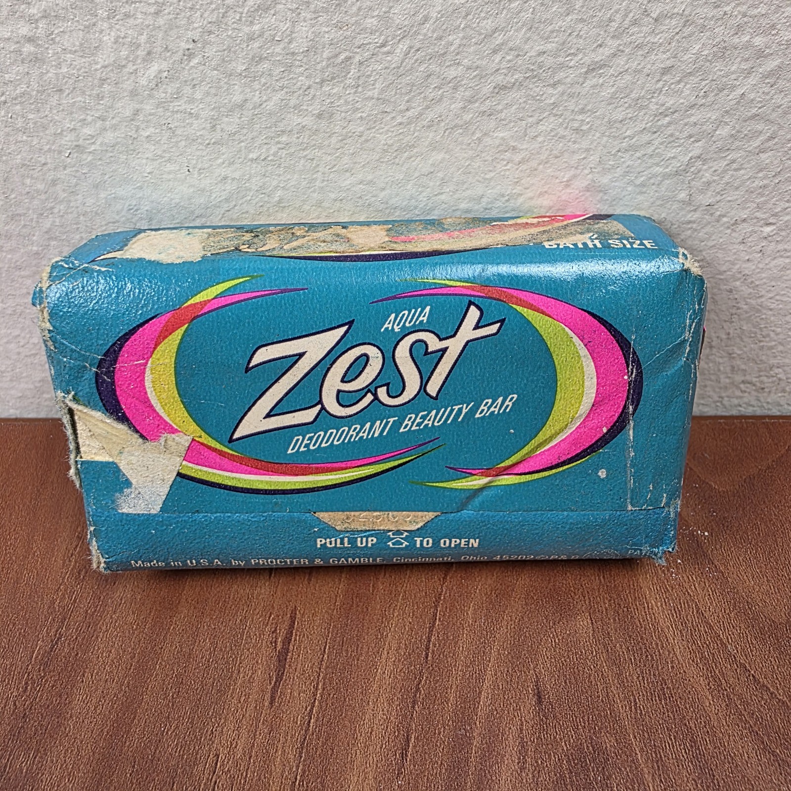 Vintage NOS Zest Aqua Deodorant Beauty Bar Soap 5.75oz Bath Size #A315