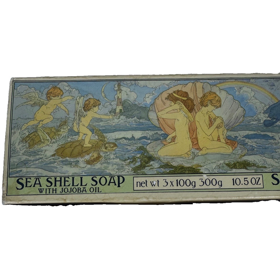VTG 1988 Crabtree & Evelyn Jojoba Oil Sea Shell Soap Set Of 3 X 3.5oz Coastal -R