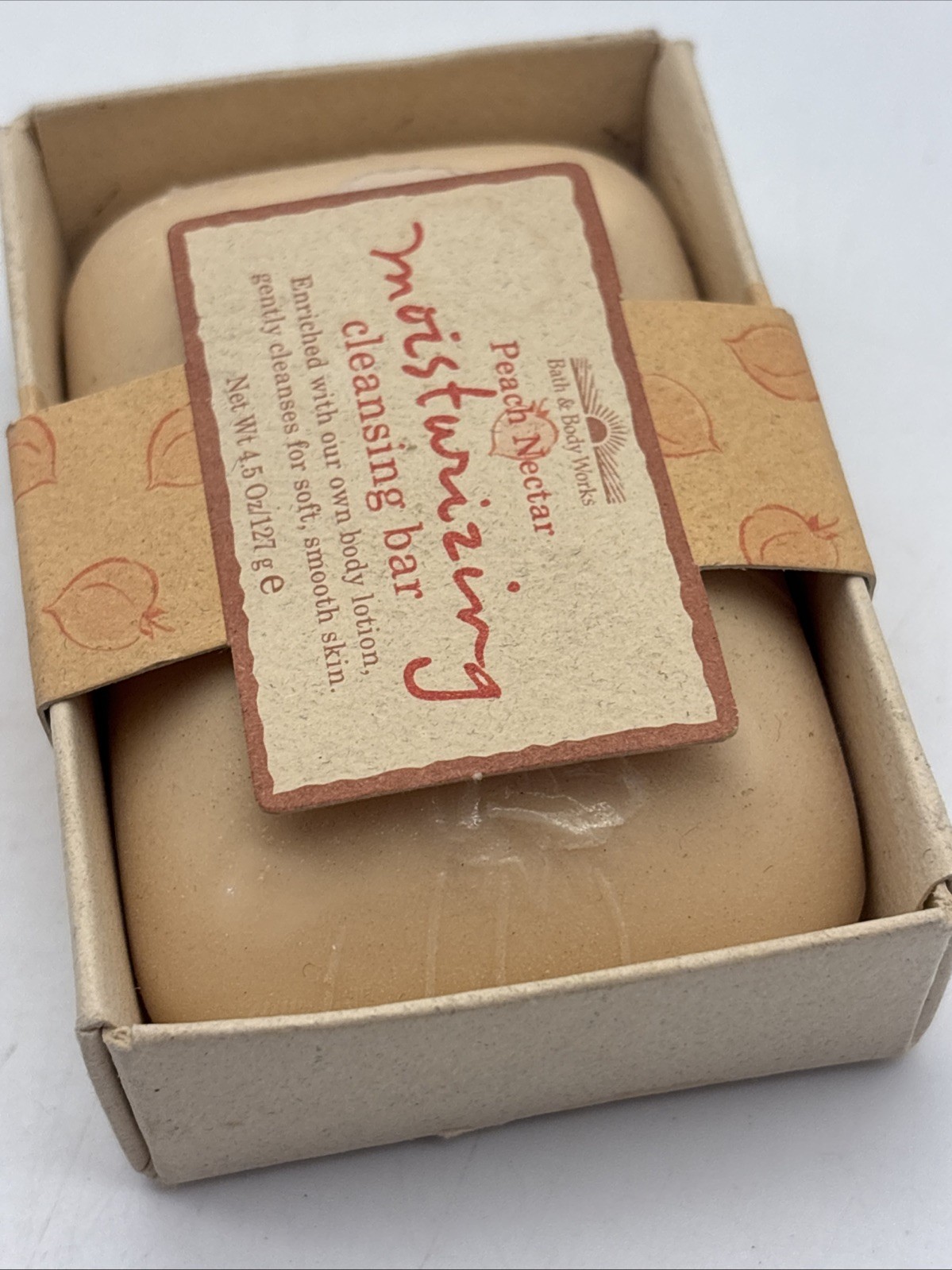 Bath & Body Works Peach Nectar Moisturizing Cleansing Bar Soap Sealed 4.5oz Disc