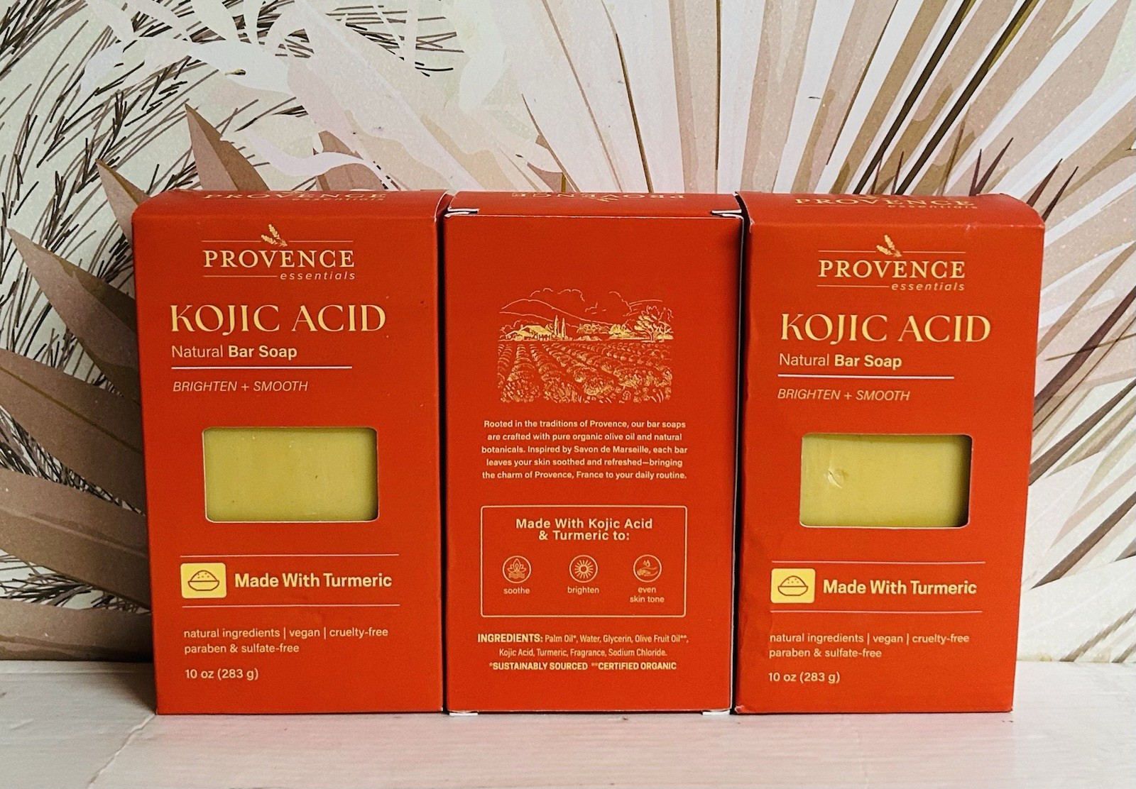 3-Pack Provence Essentials ~ Natural Bar Soap with Kojic Acid & Turmeric