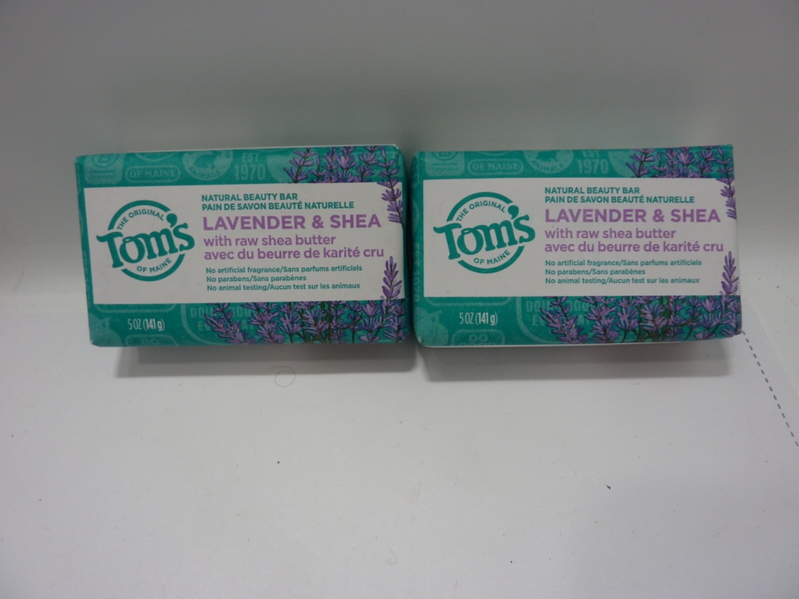 2 X Tom’s of Maine Lavender & Shea Bar Soap Natural Beauty Bar – New