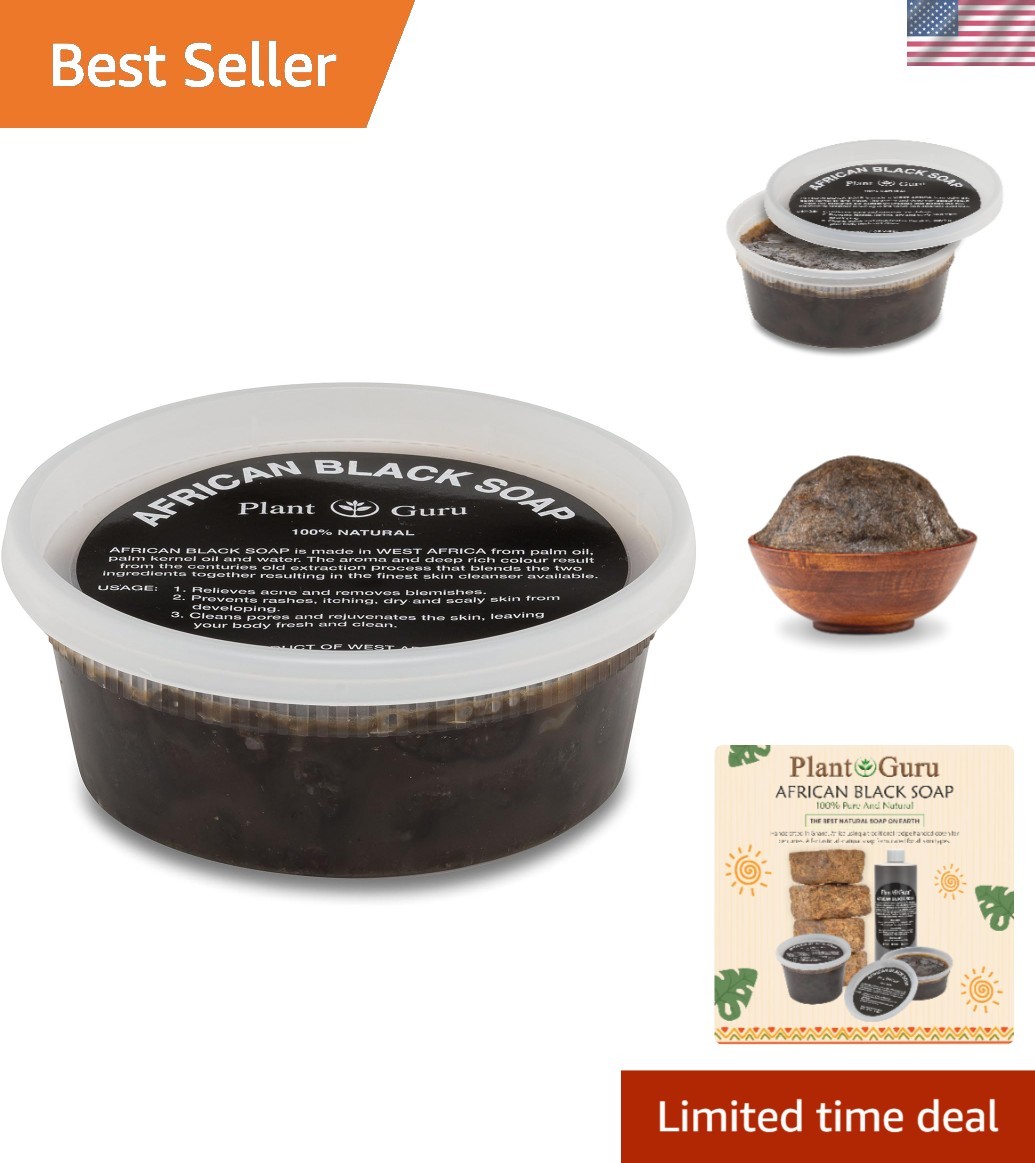 8oz African Black Soap Paste – Organic, Hydrating Cleanser for All Skin Types