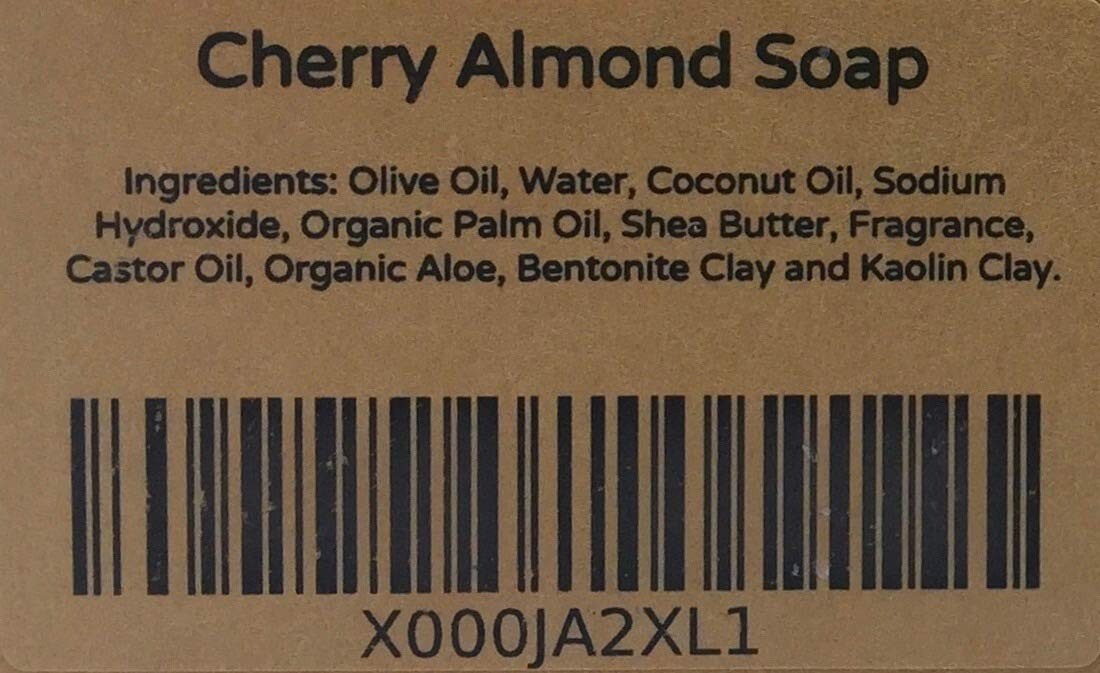 YANKEETRADERS® Cherry Almond Beard, Body & Hair Soap, Handmade & Vegan / 2 Bars