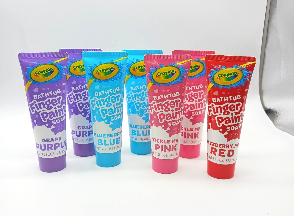 Lot of 7 Crayola Kids Bathtub Finger Paint Soap Purple Pink Blue Red
