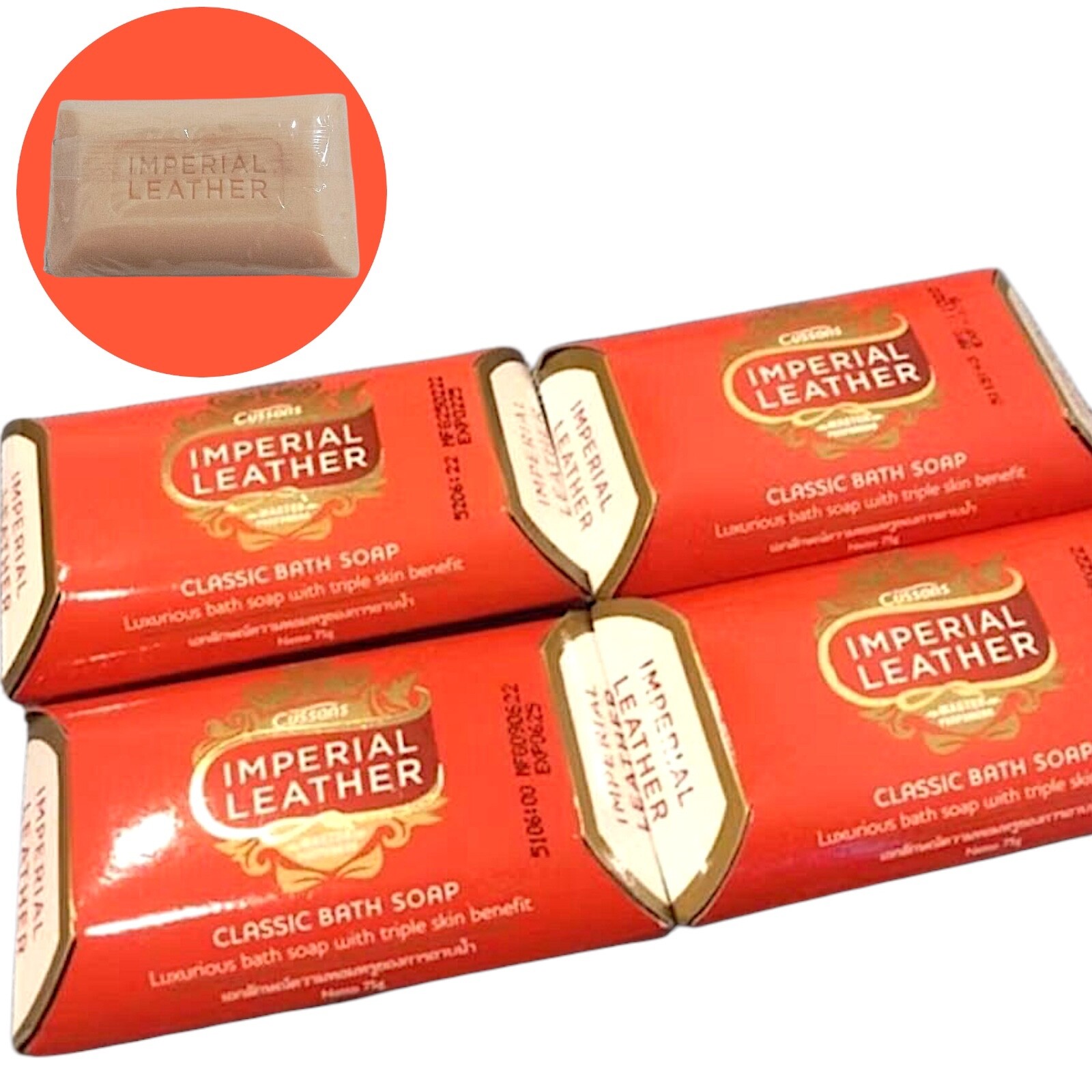 Cussons Imperial Leather Classic Bath Soap Bar 4x75g Skin Care Moisture Wash