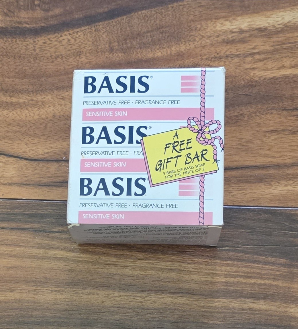 Basis Senstivie Skin Bar Soap ~ Lot of 3 ~ 3 oz ~ Vintage New Old Stock