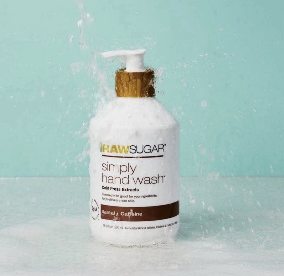 Raw Sugar Simply Hand Soap, Santal + Caffeine, 16.9 fl oz