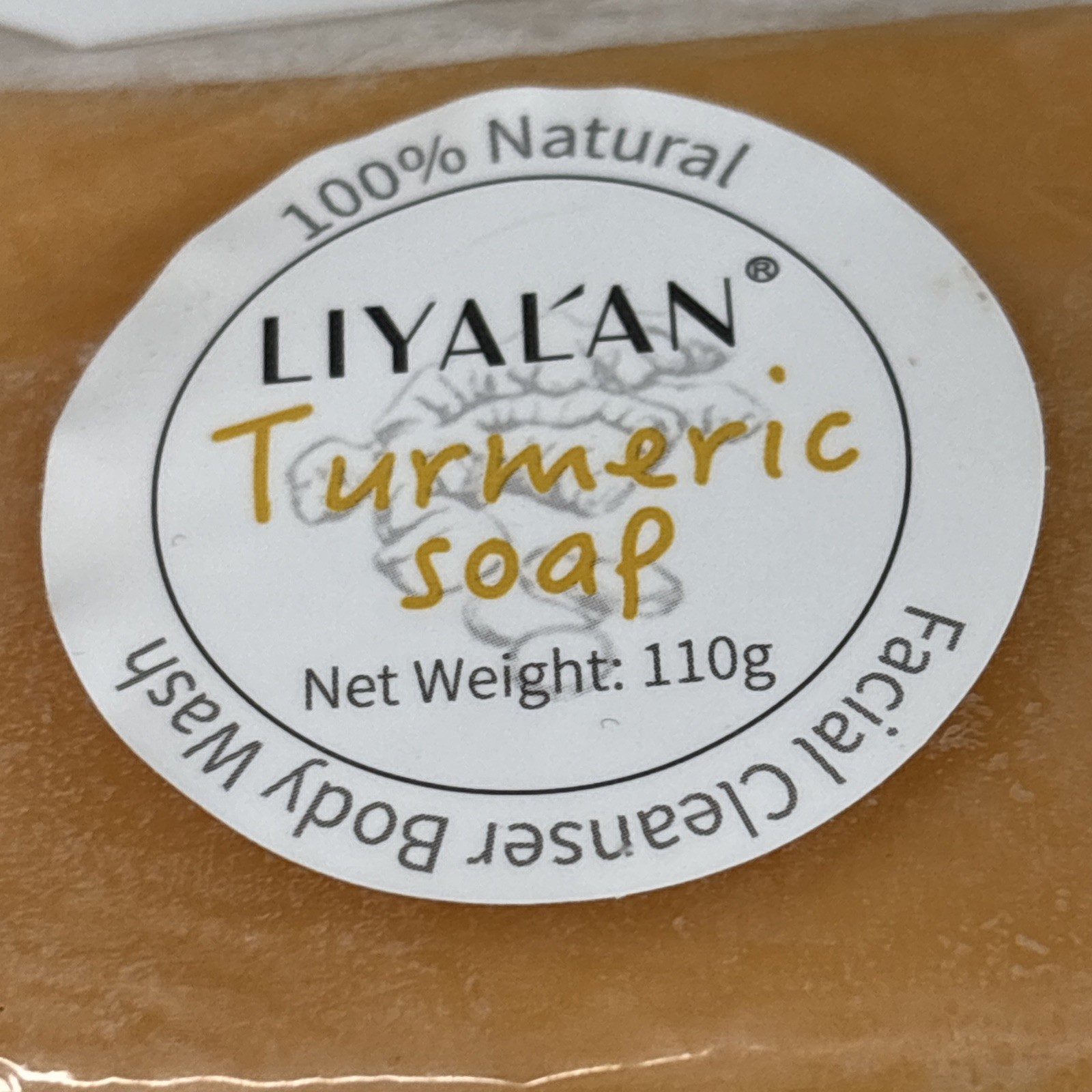 Lot of 4 Small Liyalan Bar Soap Turmeric 110g Each NEW Facial Cleanser body Wash