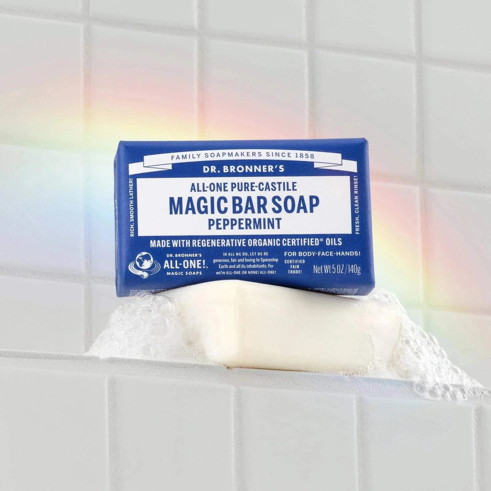 Dr. Bronner’s Peppermint Castile Magic Bar Soap 5oz 6-Pack NEW