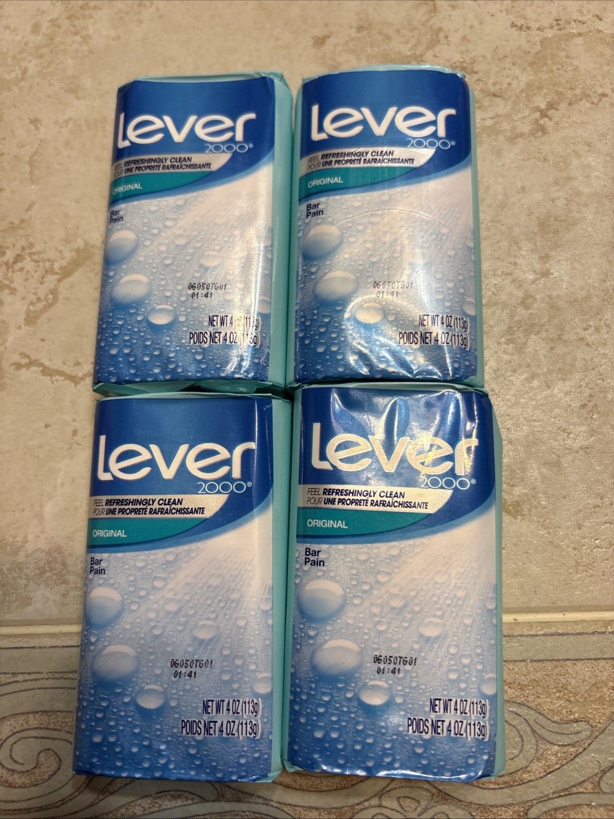 Lever 2000 3X Lot Of 4Original Feel Refreshingly Clean Bar Soap Boxed, 4 Oz