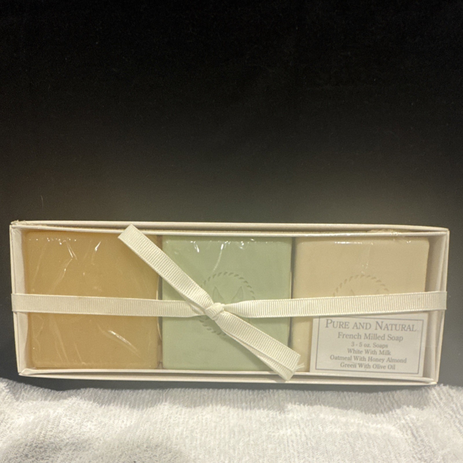 Pure and Natural French Milled Soap 3-Pack Milk Olive Oatmeal Honey Almond 15oz